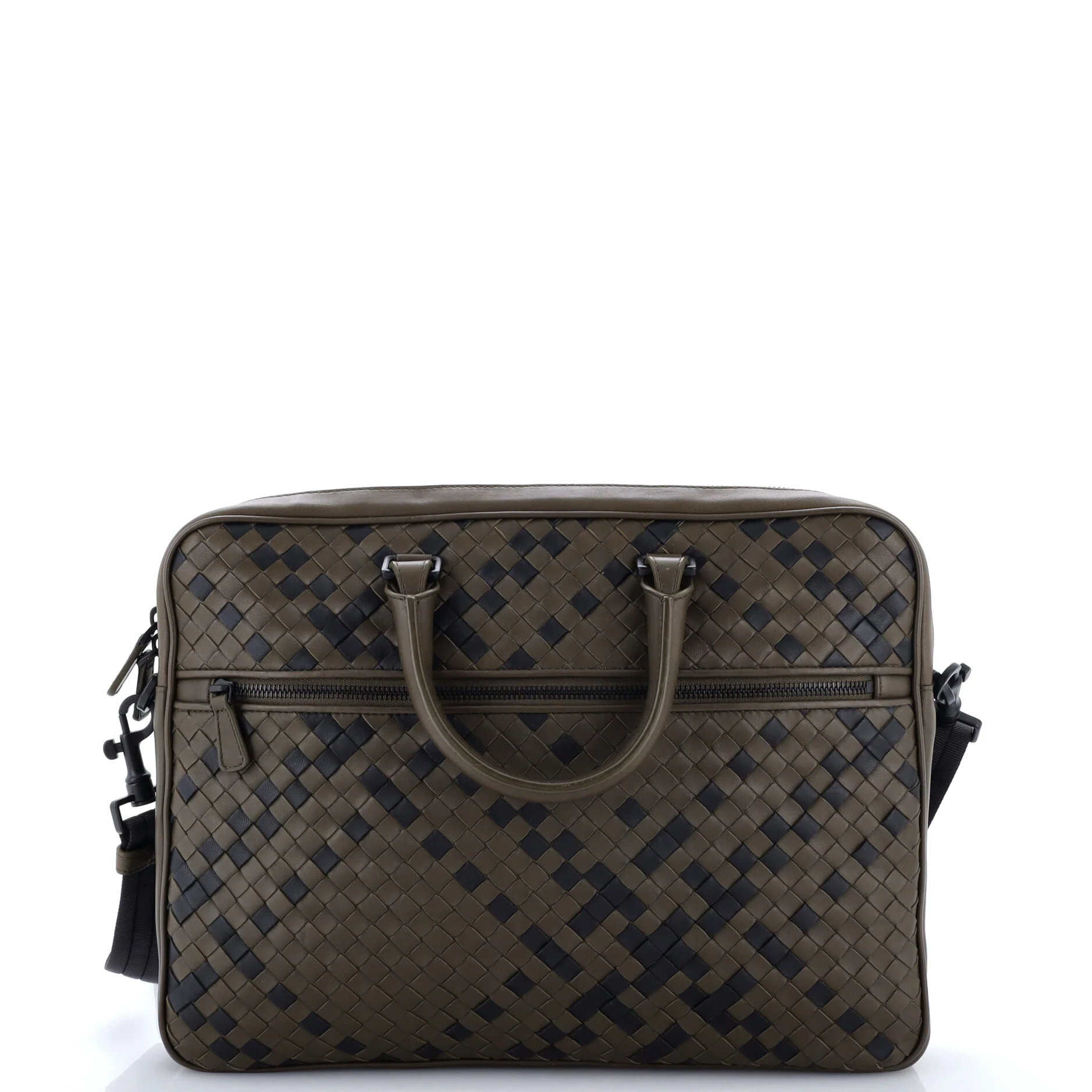 Convertible Front Zip Briefcase Intercciato Nappa Large