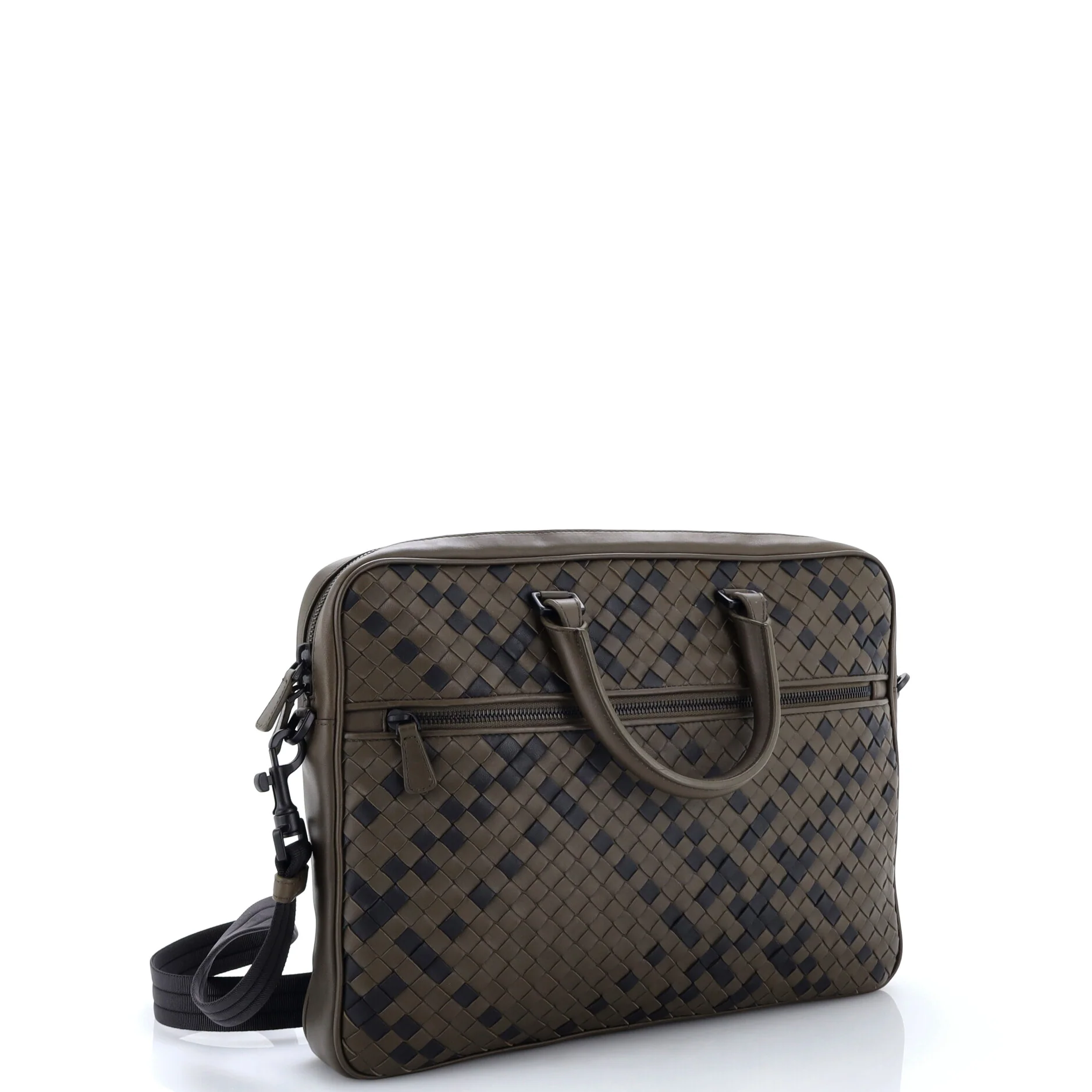 Convertible Front Zip Briefcase Intercciato Nappa Large - Image 2