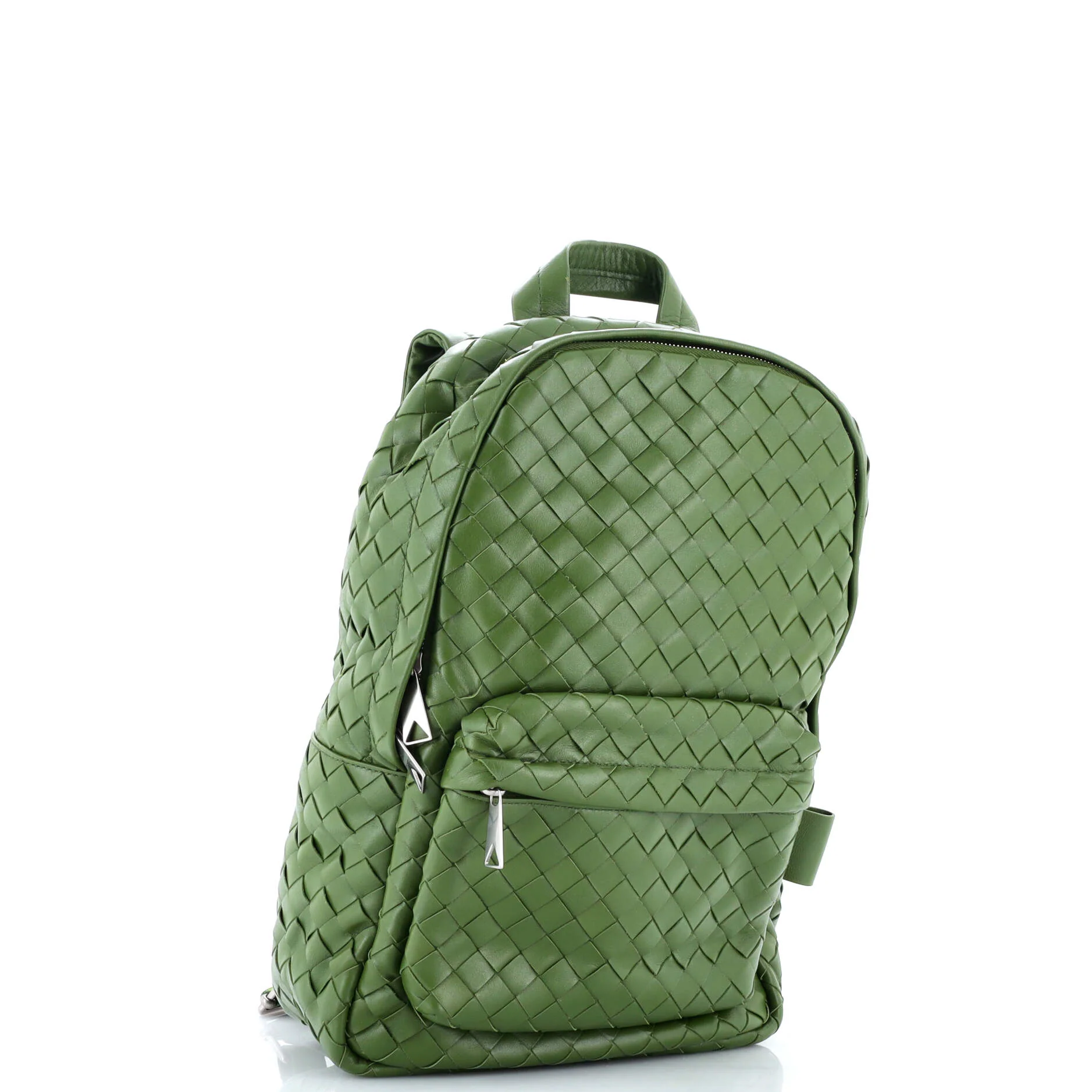Front Pocket Backpack Intrecciato Leather Small - Image 2