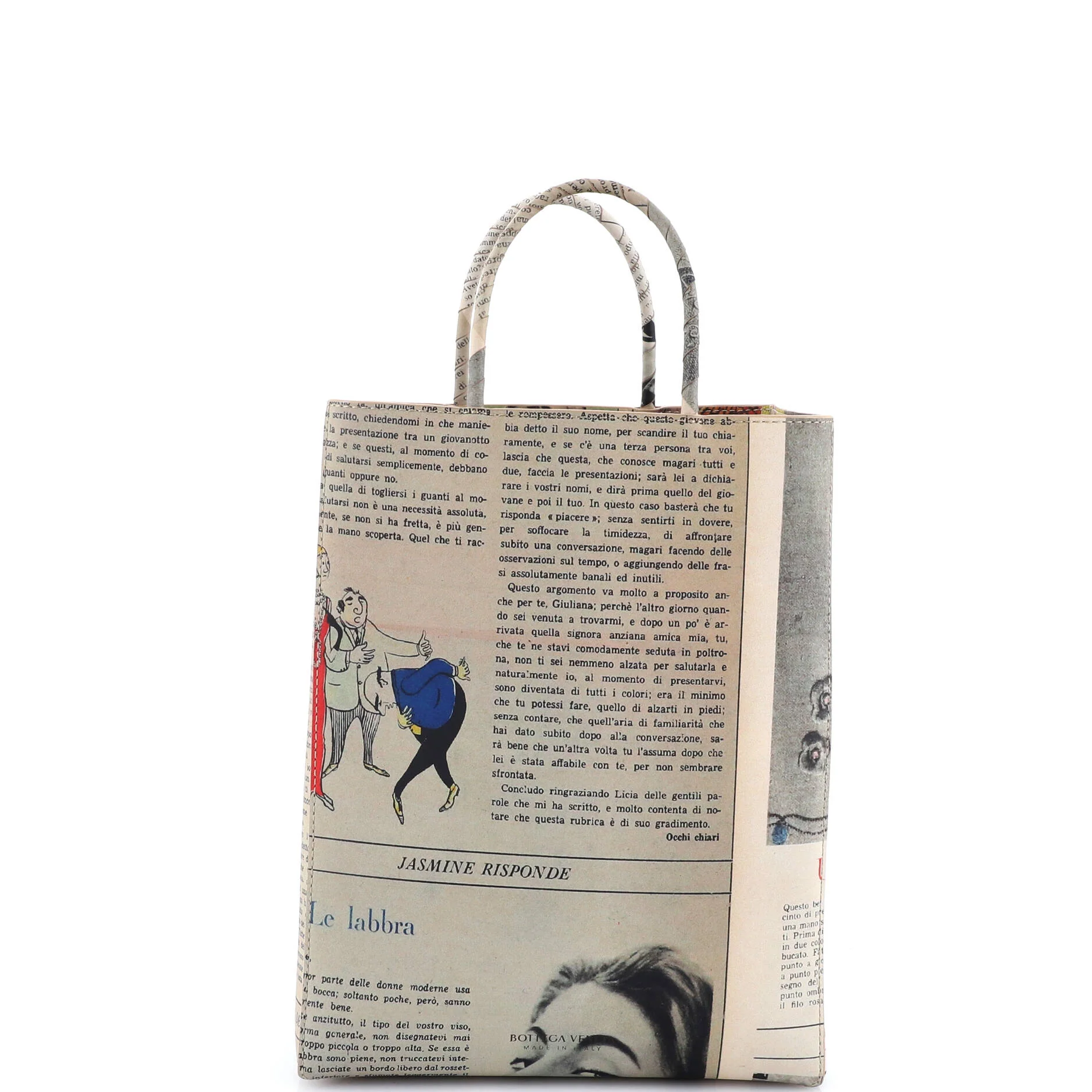 The Newspaper Shopper Tote Printed Leather Small - Image 3
