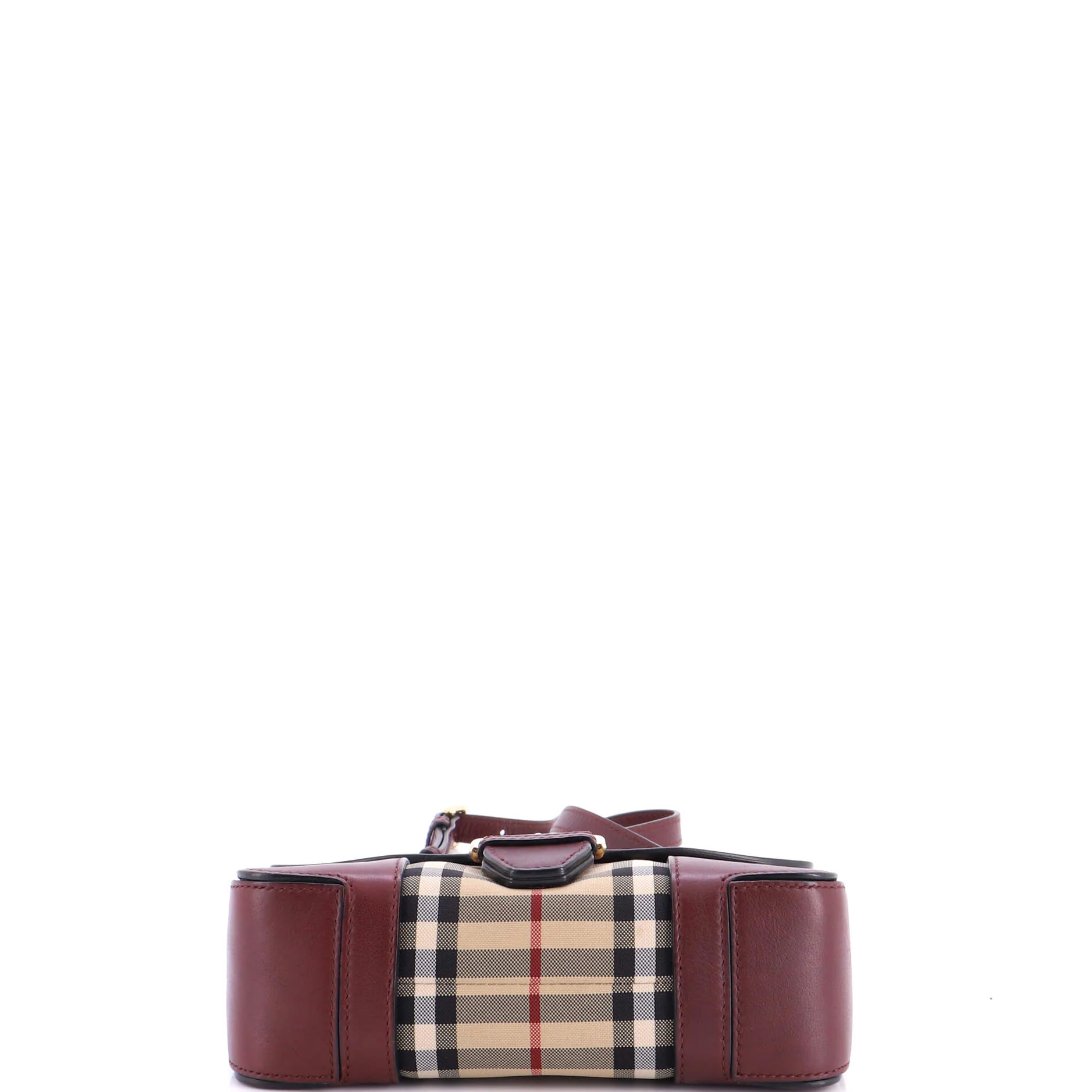 Dickens Crossbody Bag Leather with Horseferry Check Canvas Small - Image 4