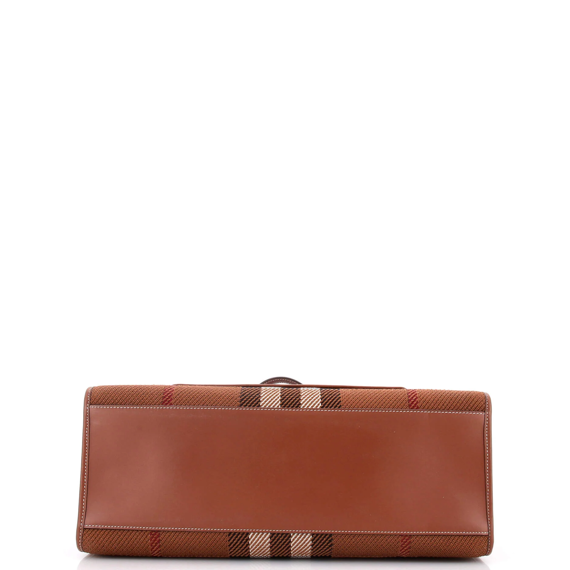 Freya Shopping Tote Check Canvas with Leather Medium - Image 4