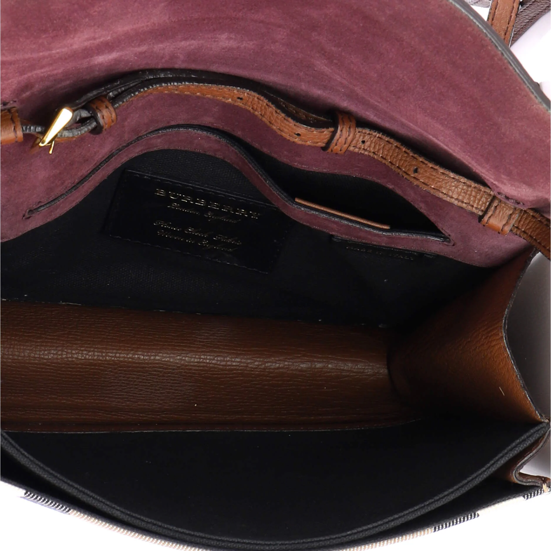 Macken Crossbody Bag Leather and House Check Canvas Baby - Image 5