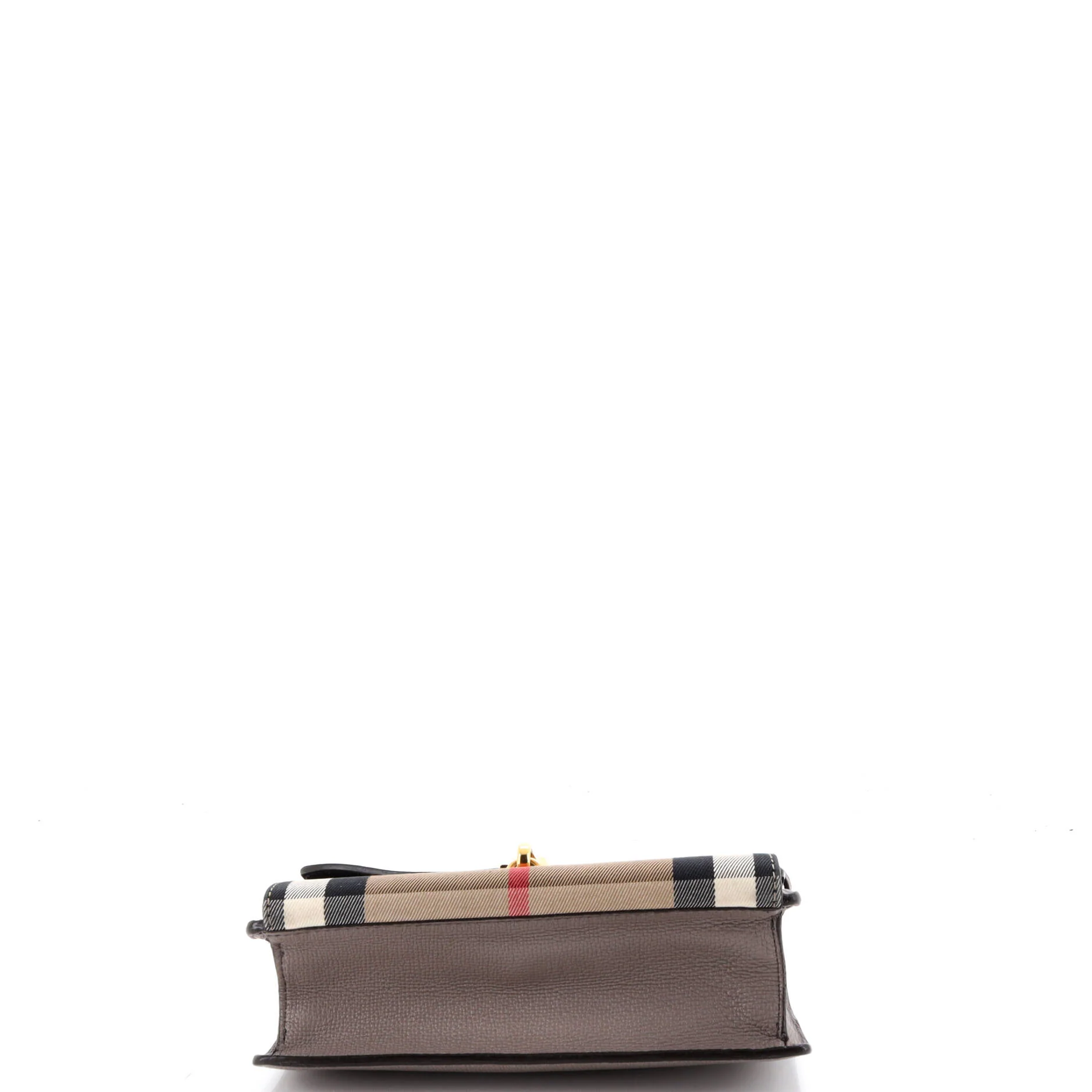 Macken Crossbody Bag Leather and House Check Canvas Small - Image 4