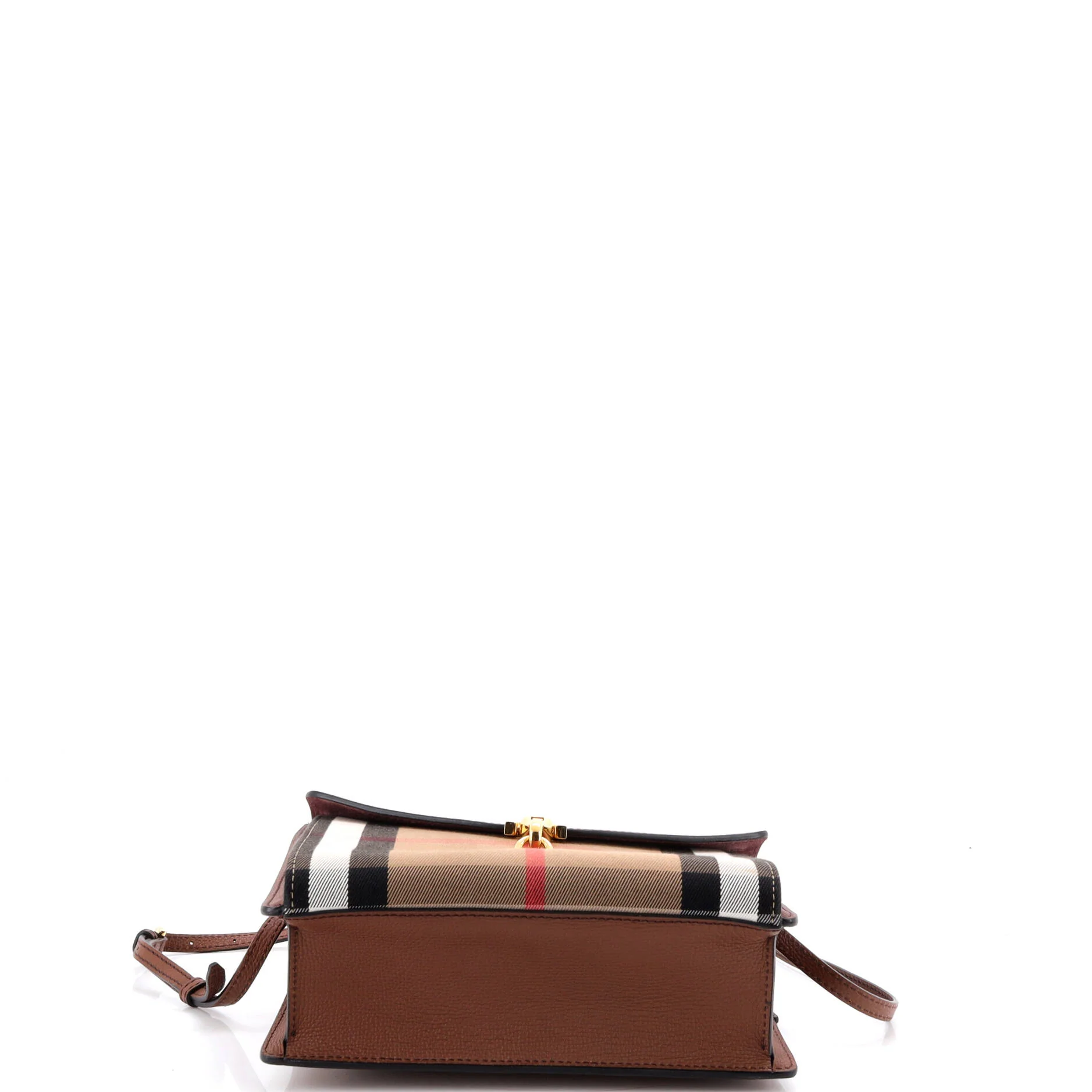 Macken Crossbody Bag Leather and House Check Canvas Small - Image 4