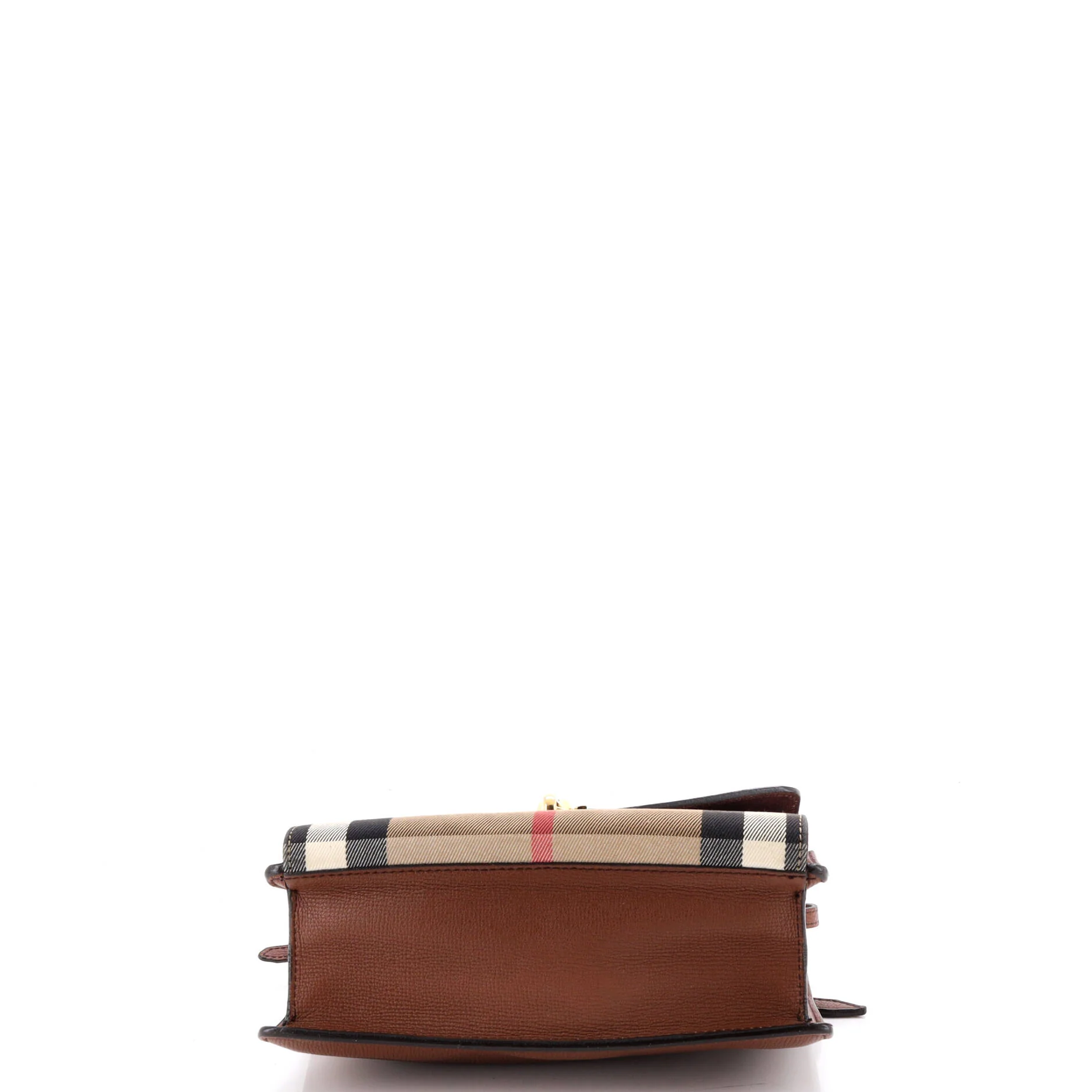 Macken Crossbody Bag Leather and House Check Canvas Small - Image 4