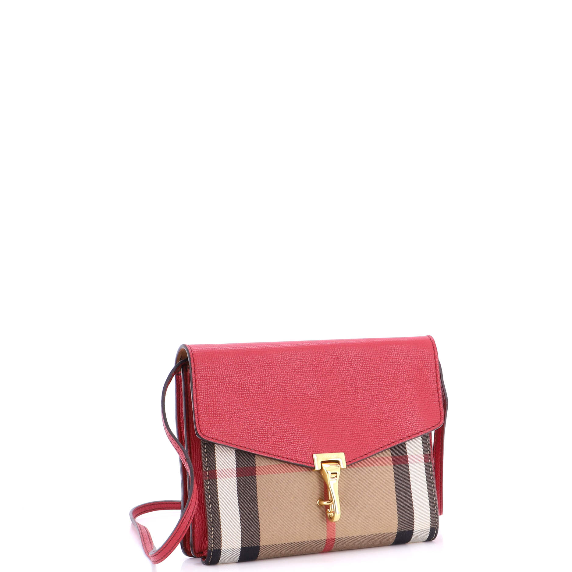 Macken Crossbody Bag Leather and House Check Canvas Small - Image 2