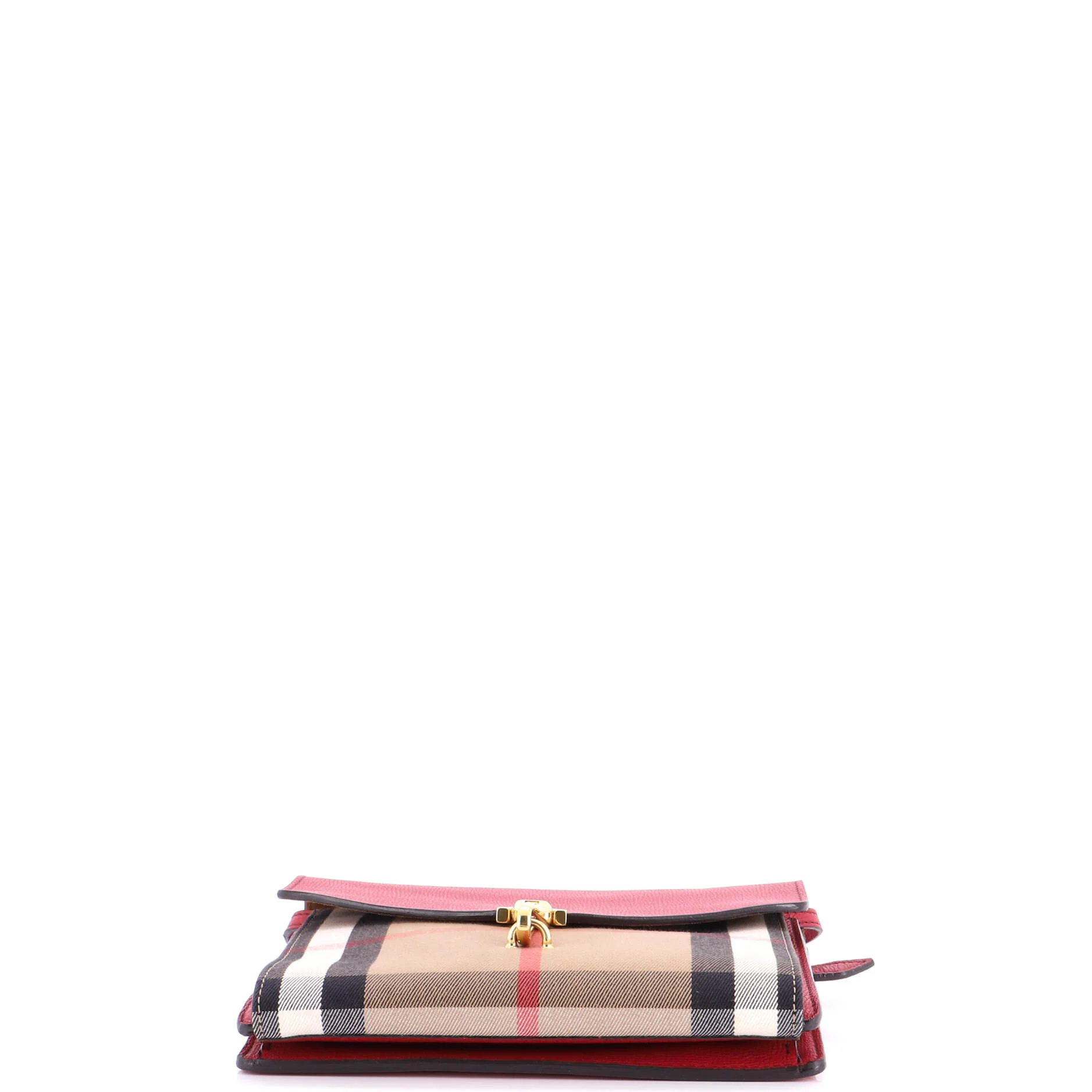 Macken Crossbody Bag Leather and House Check Canvas Small - Image 4