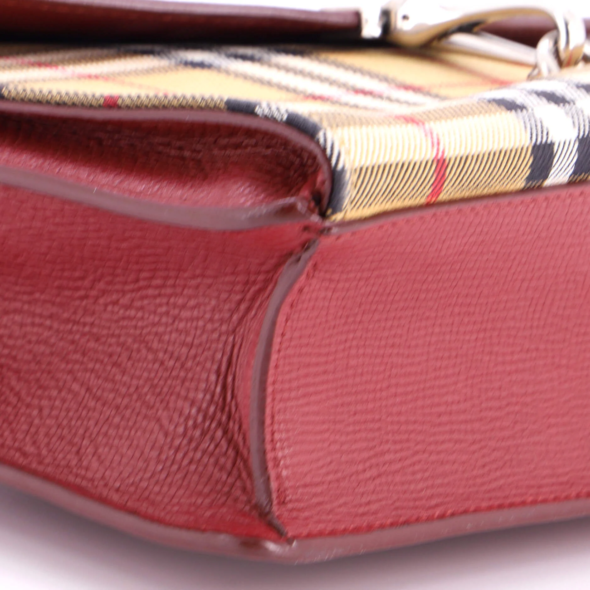 Macken Crossbody Bag Leather and Vintage Check Canvas Small - Image 6