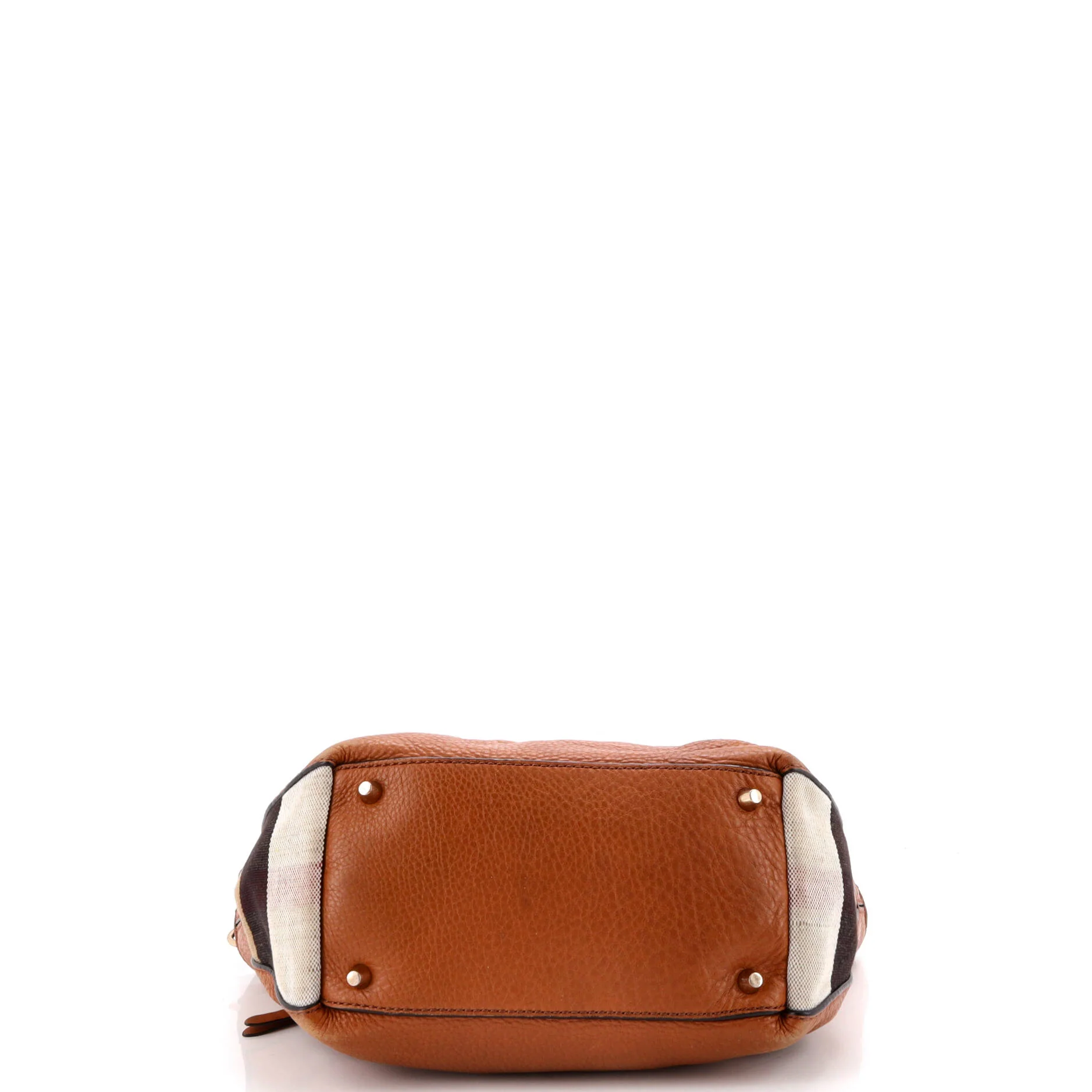 Maidstone Tote Leather and House Check Canvas Medium - Image 4