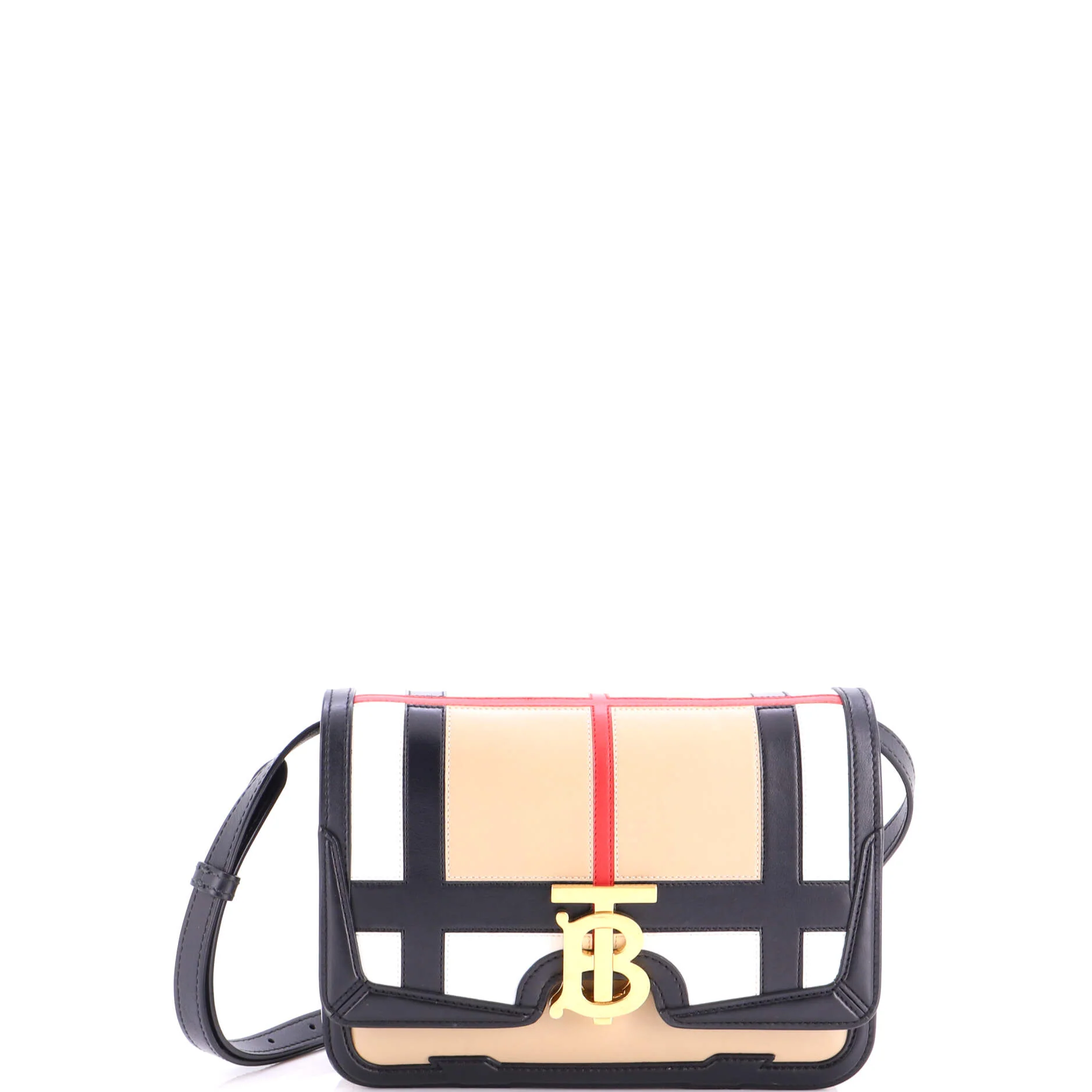TB Flap Bag Vintage Checked Leather Small