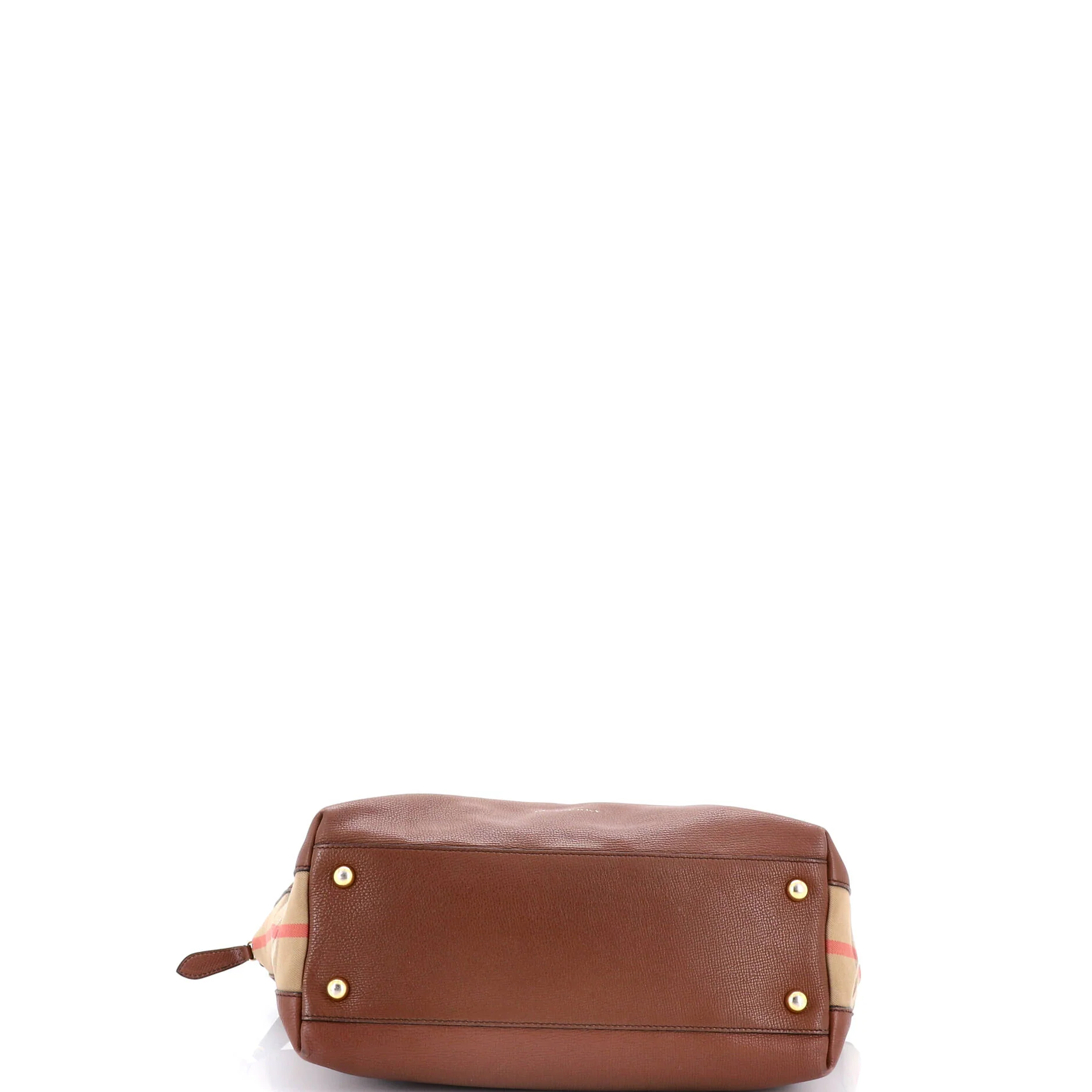 Welburn Tote Leather and House Check Canvas Medium - Image 4
