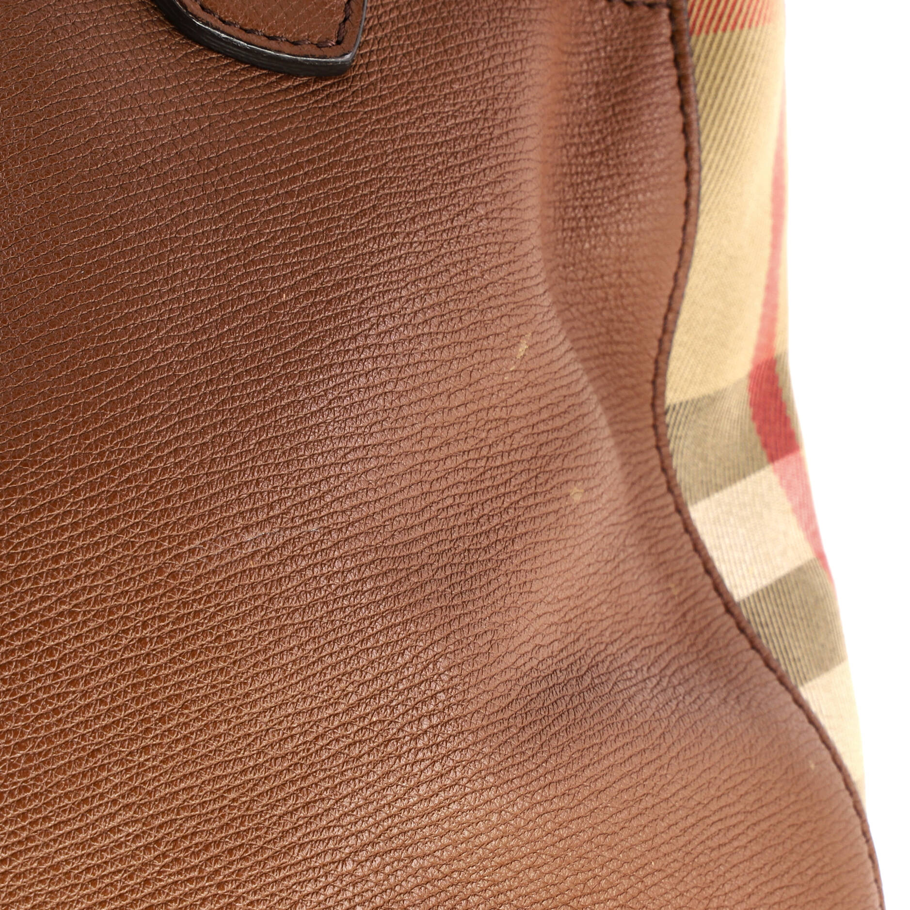 Welburn Tote Leather and House Check Canvas Medium - Image 7