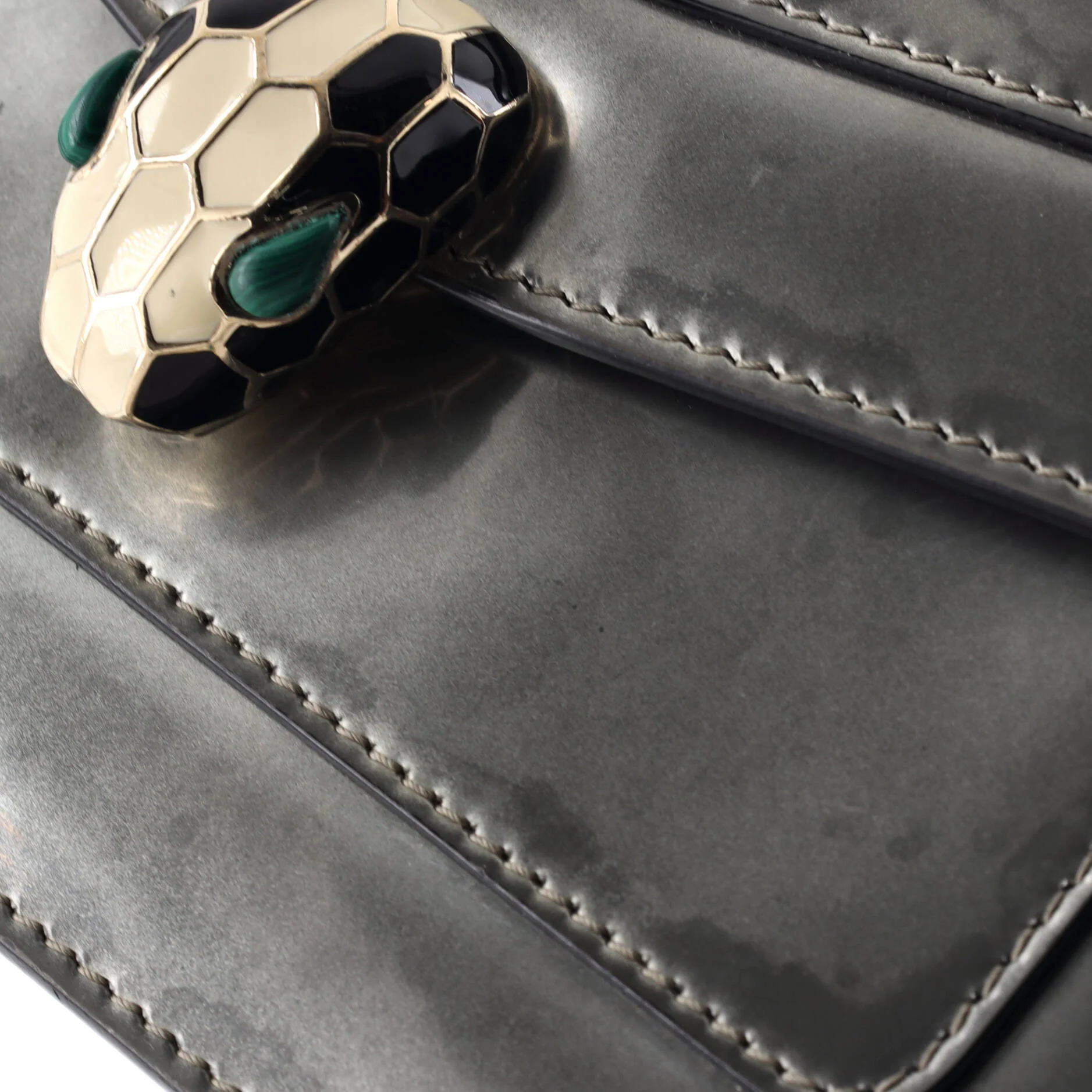 Serpenti Forever Shoulder Bag Metallic Leather Small - Image 6