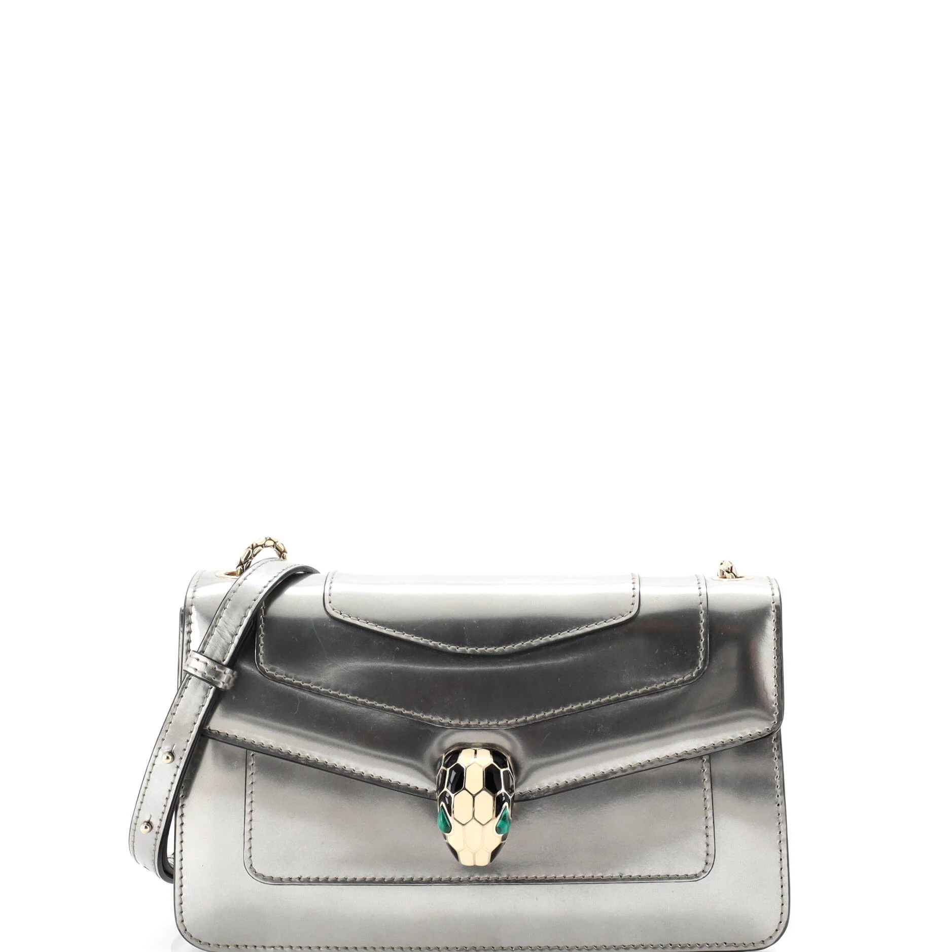 Serpenti Forever Shoulder Bag Metallic Leather Small