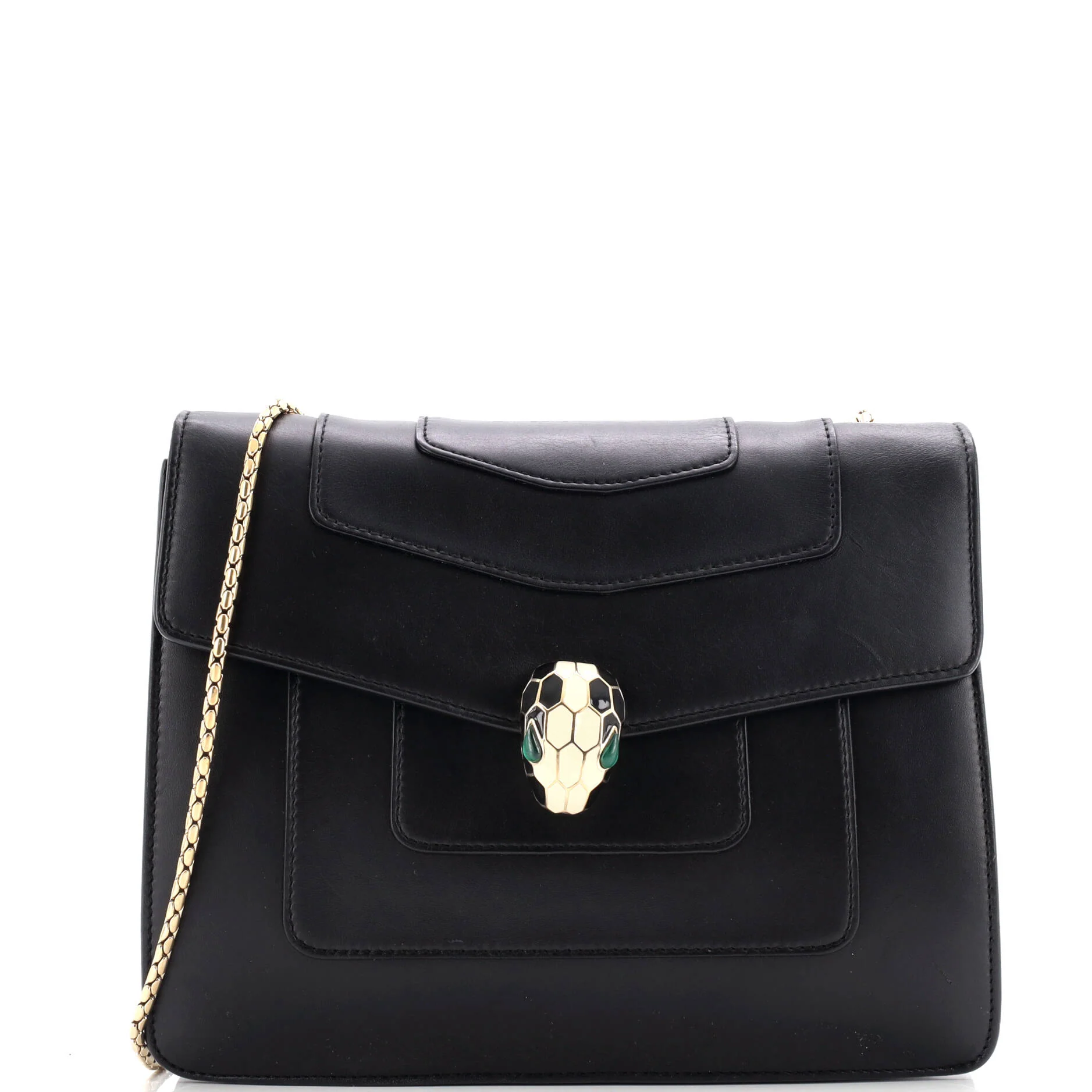 Serpenti Forever Square Shoulder Bag Leather Medium