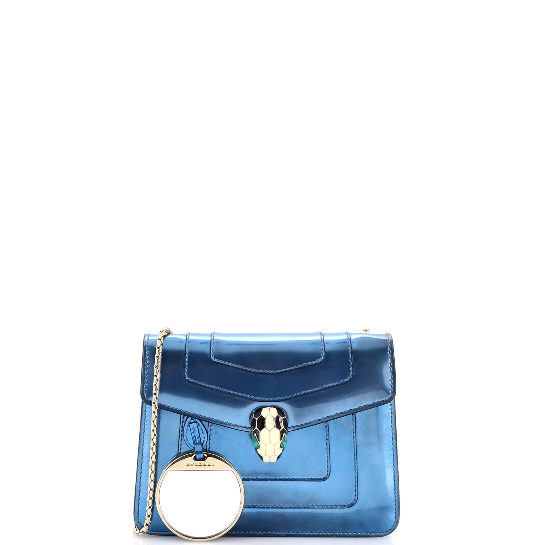 Serpenti Forever Square Shoulder Bag Metallic Leather Small - Image 2