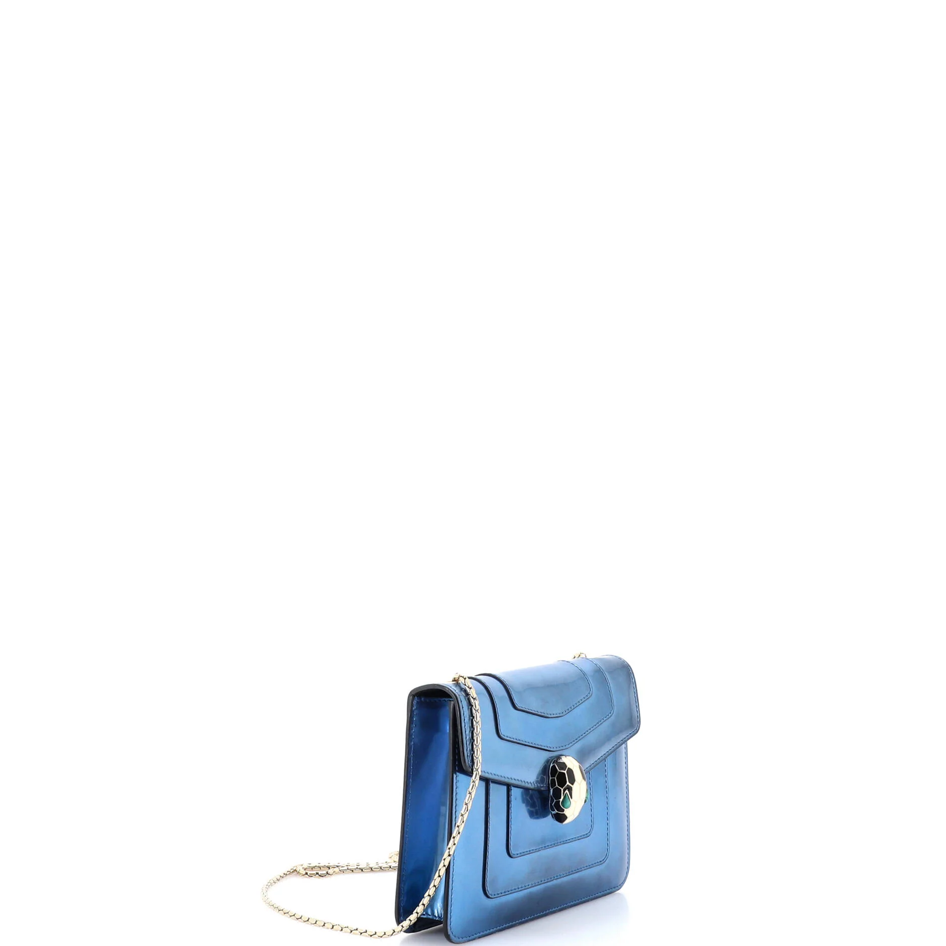 Serpenti Forever Square Shoulder Bag Metallic Leather Small - Image 3