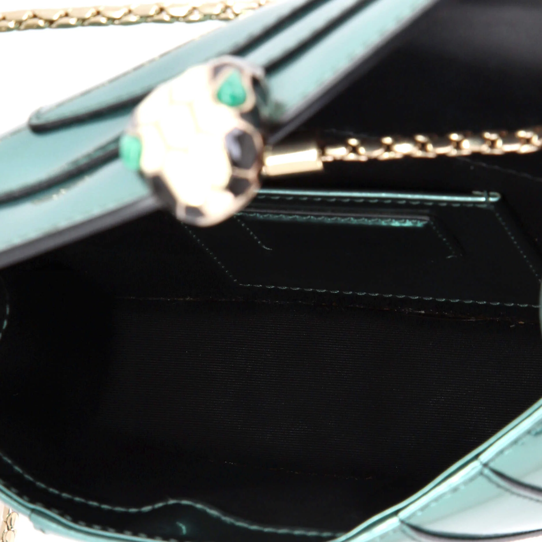 Serpenti Forever Square Shoulder Bag Metallic Leather Small - Image 5