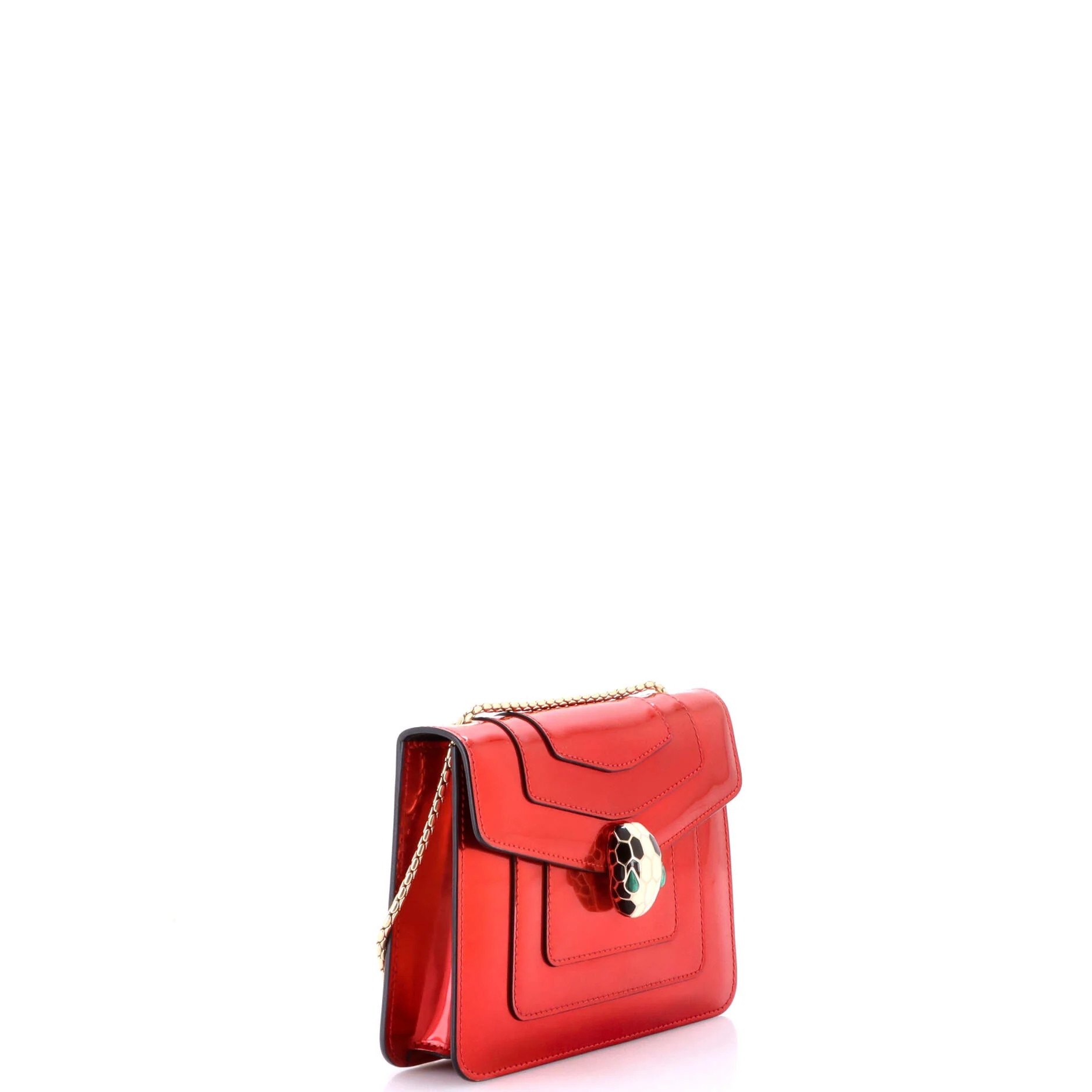 Serpenti Forever Square Shoulder Bag Metallic Leather Small - Image 3