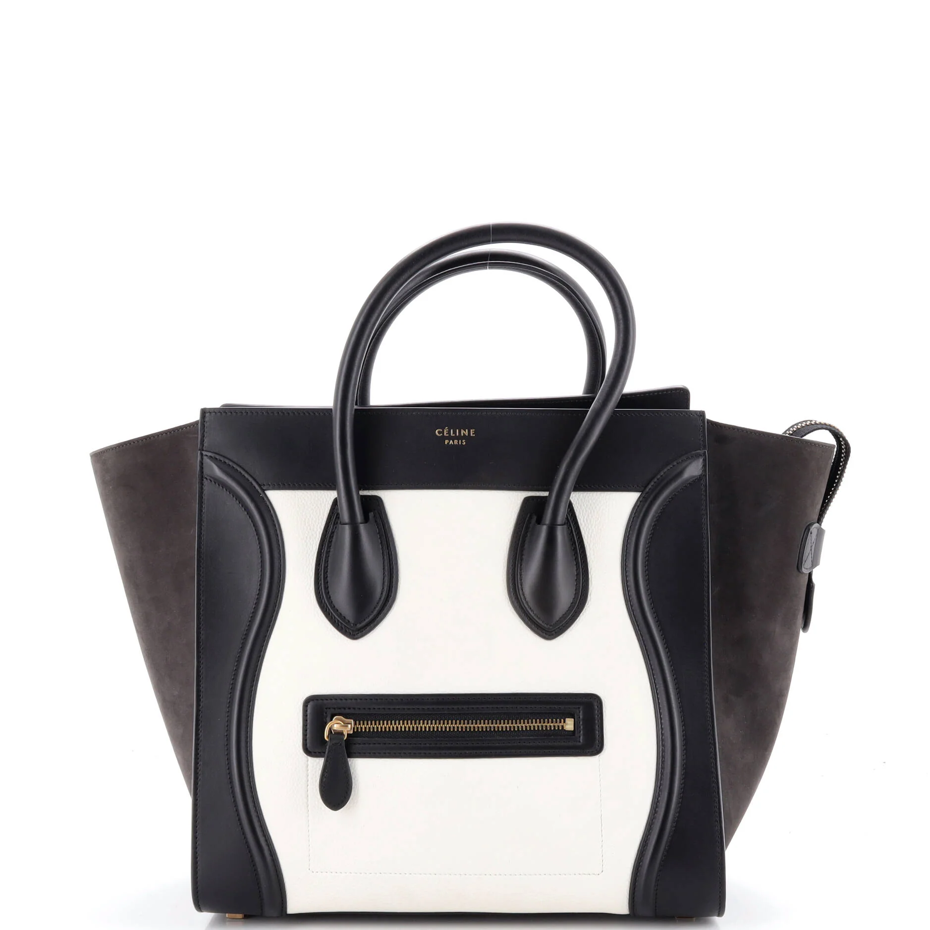 Bicolor Luggage Bag Leather Mini