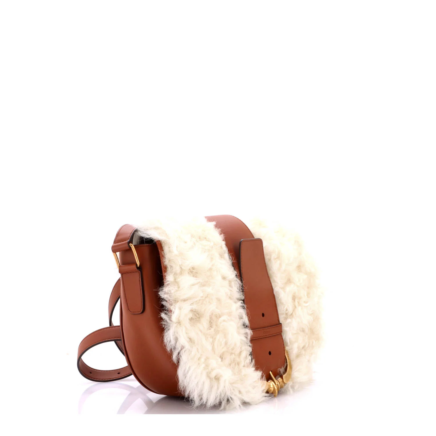 Camarat Fringe Crossbody Bag Shearling with Leather Medium - Image 2