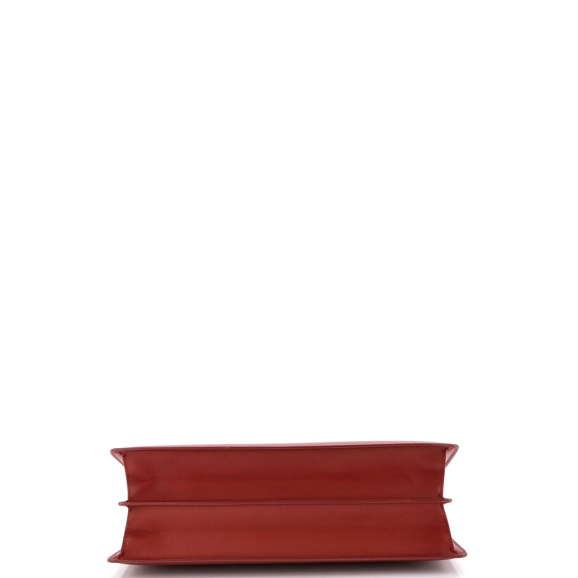 Clasp Top Handle Bag Leather Medium - Image 4