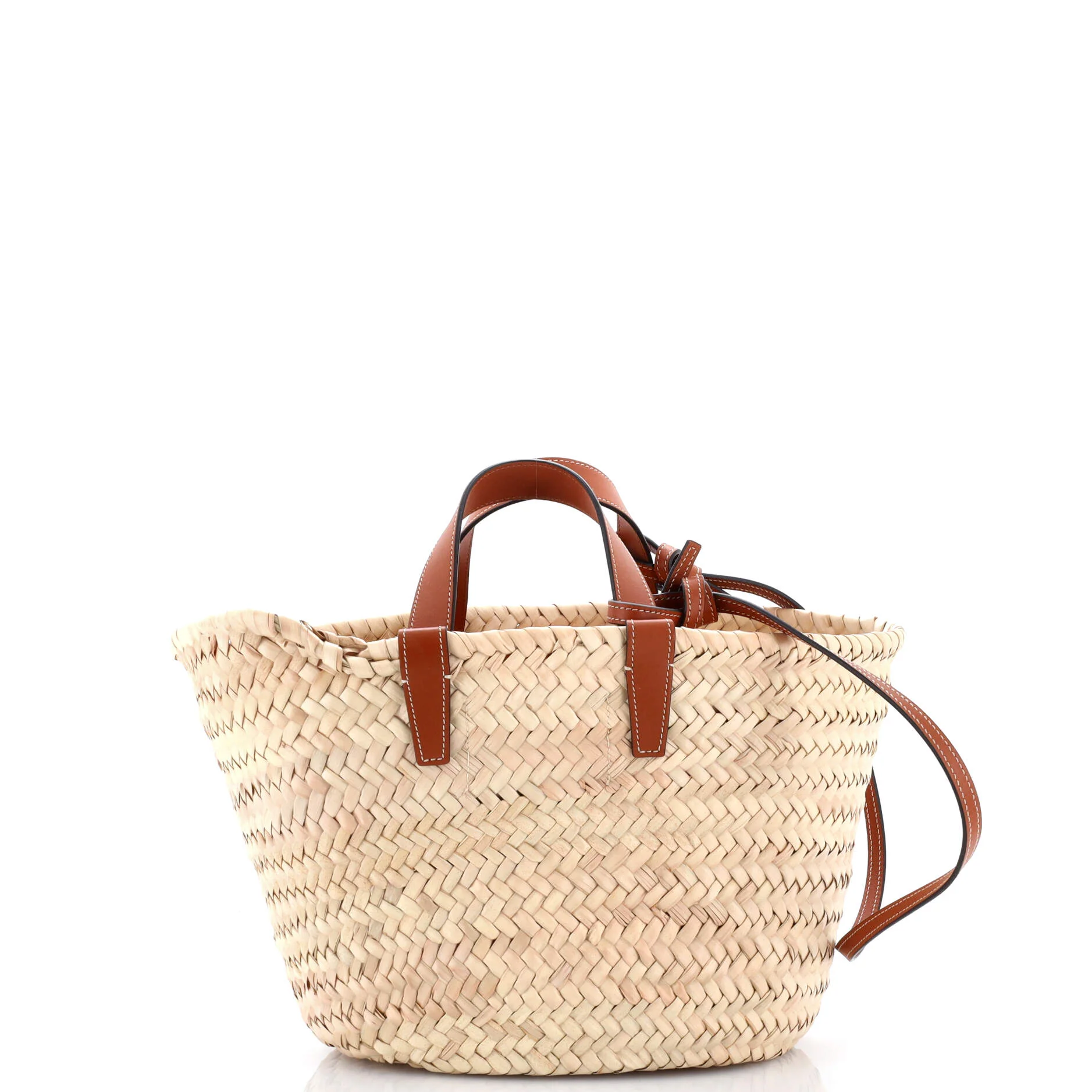 Classic Panier Basket Tote Raffia and Leather Teen - Image 3