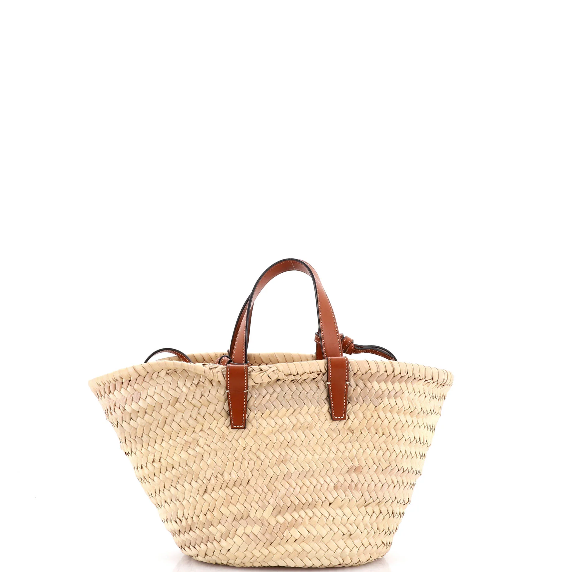 Classic Panier Basket Tote Raffia and Leather Teen - Image 3