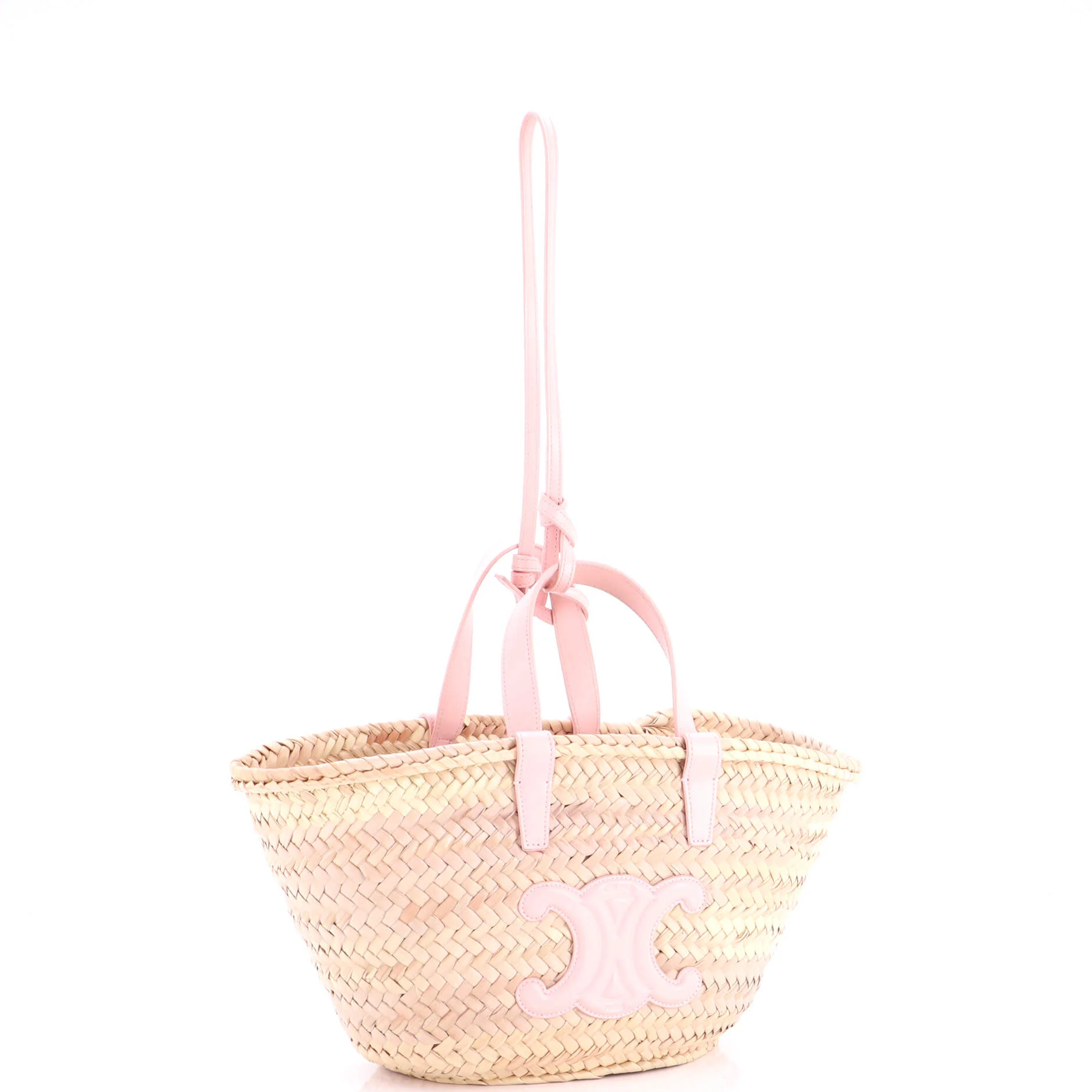 Classic Panier Basket Tote Raffia and Leather Teen - Image 2