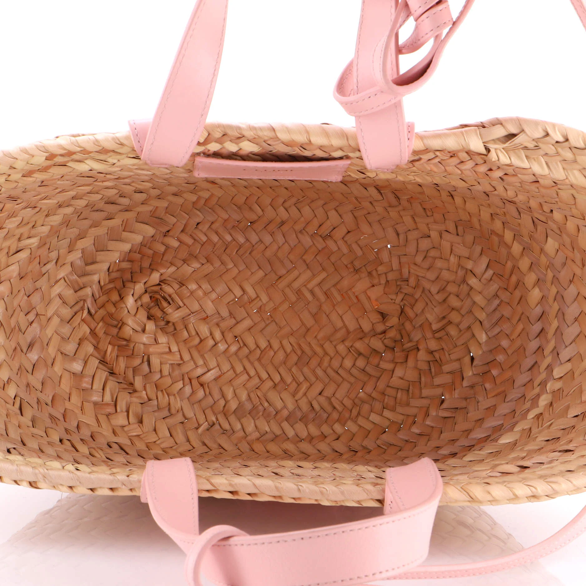 Classic Panier Basket Tote Raffia and Leather Teen - Image 5