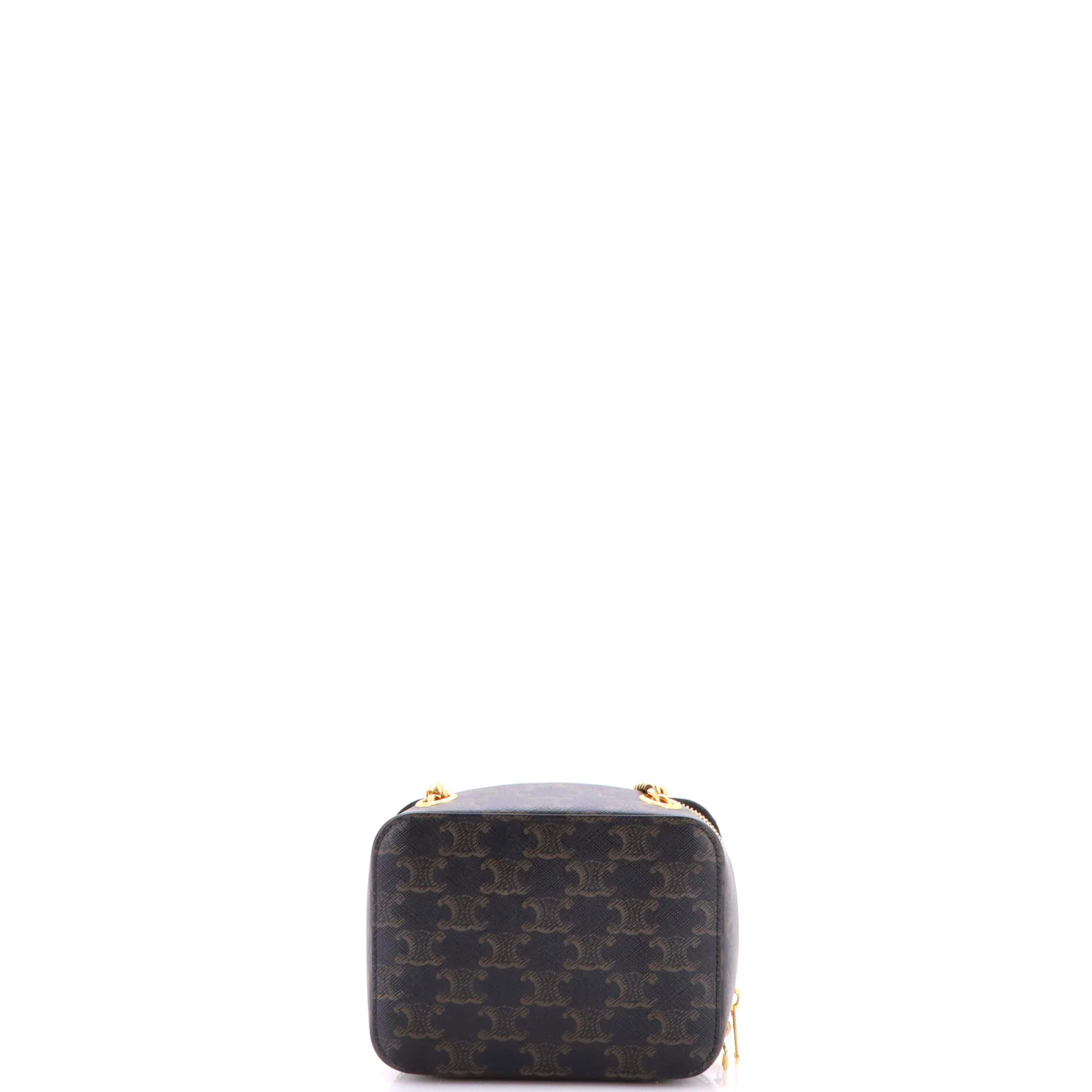 Cuir Triomphe Box Chain Crossbody Bag Triomphe Coated Canvas Mini - Image 3