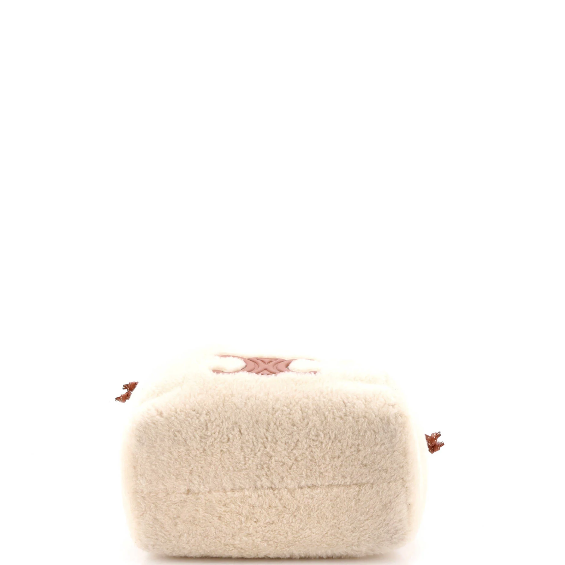 Cuir Triomphe Cabas Drawstring Tote Shearling with Leather Small - Image 4