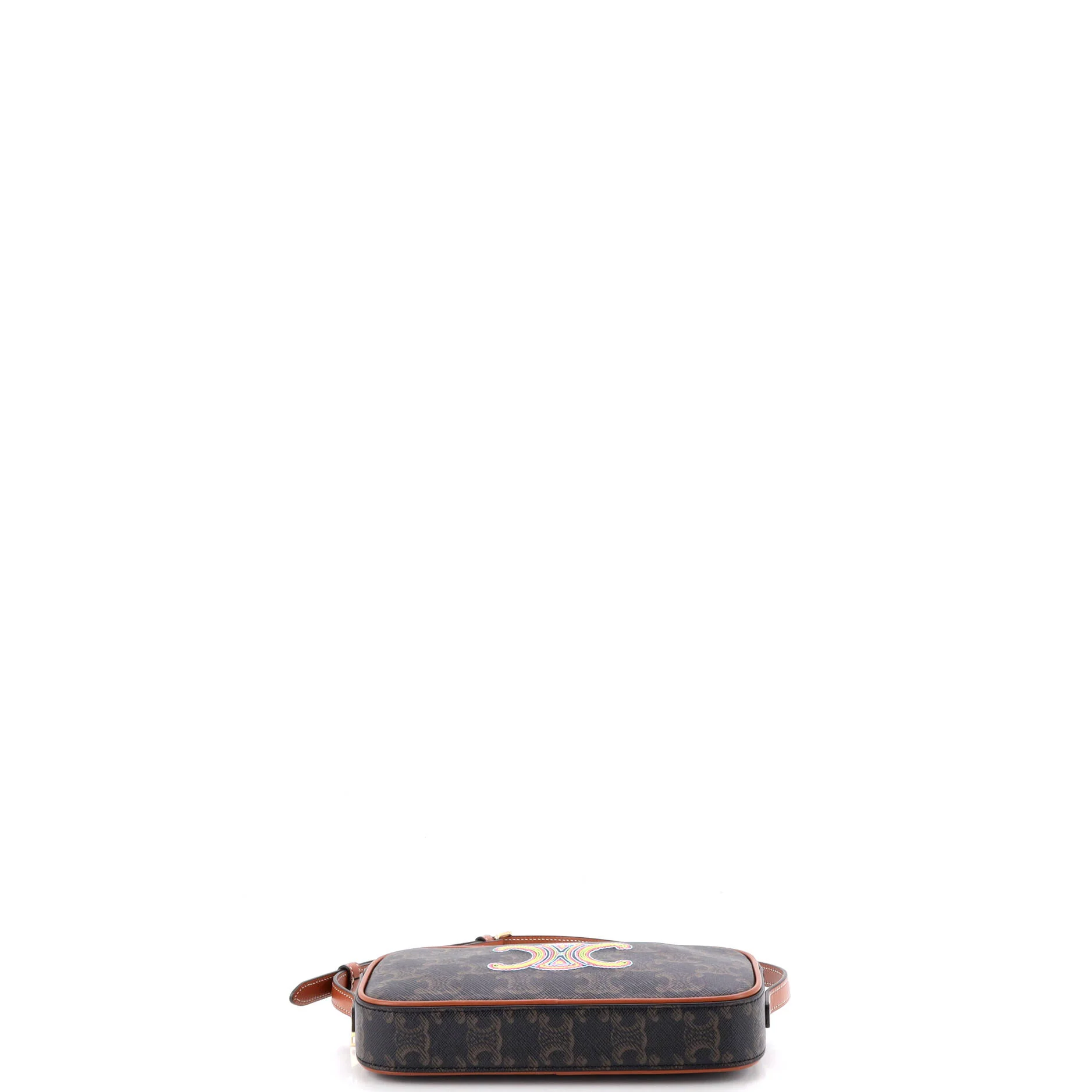 Cuir Triomphe Camera Shoulder Bag Embroidered Triomphe Coated Canvas with Leather Small - Image 4