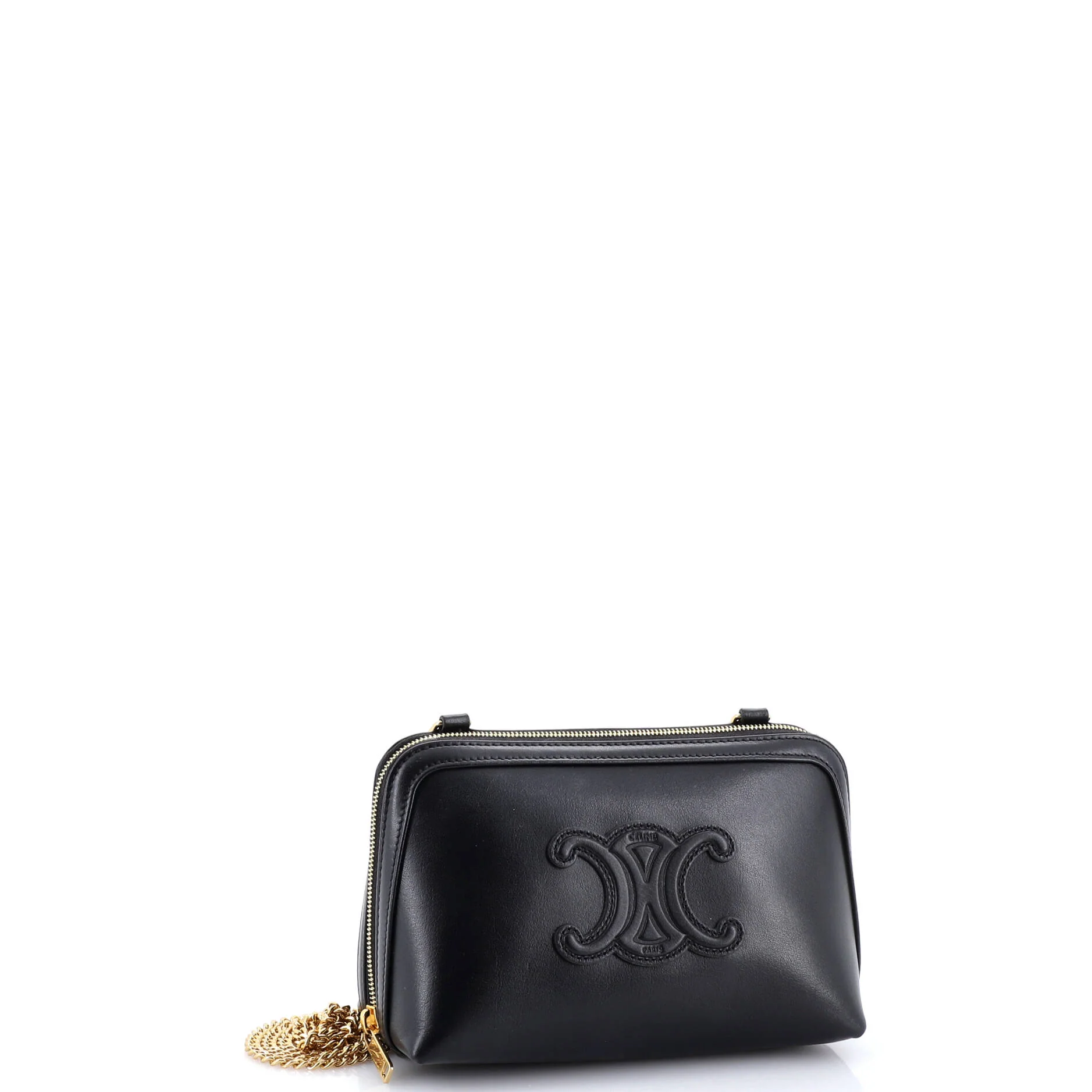 Cuir Triomphe Zip Around Chain Clutch Leather - Image 2