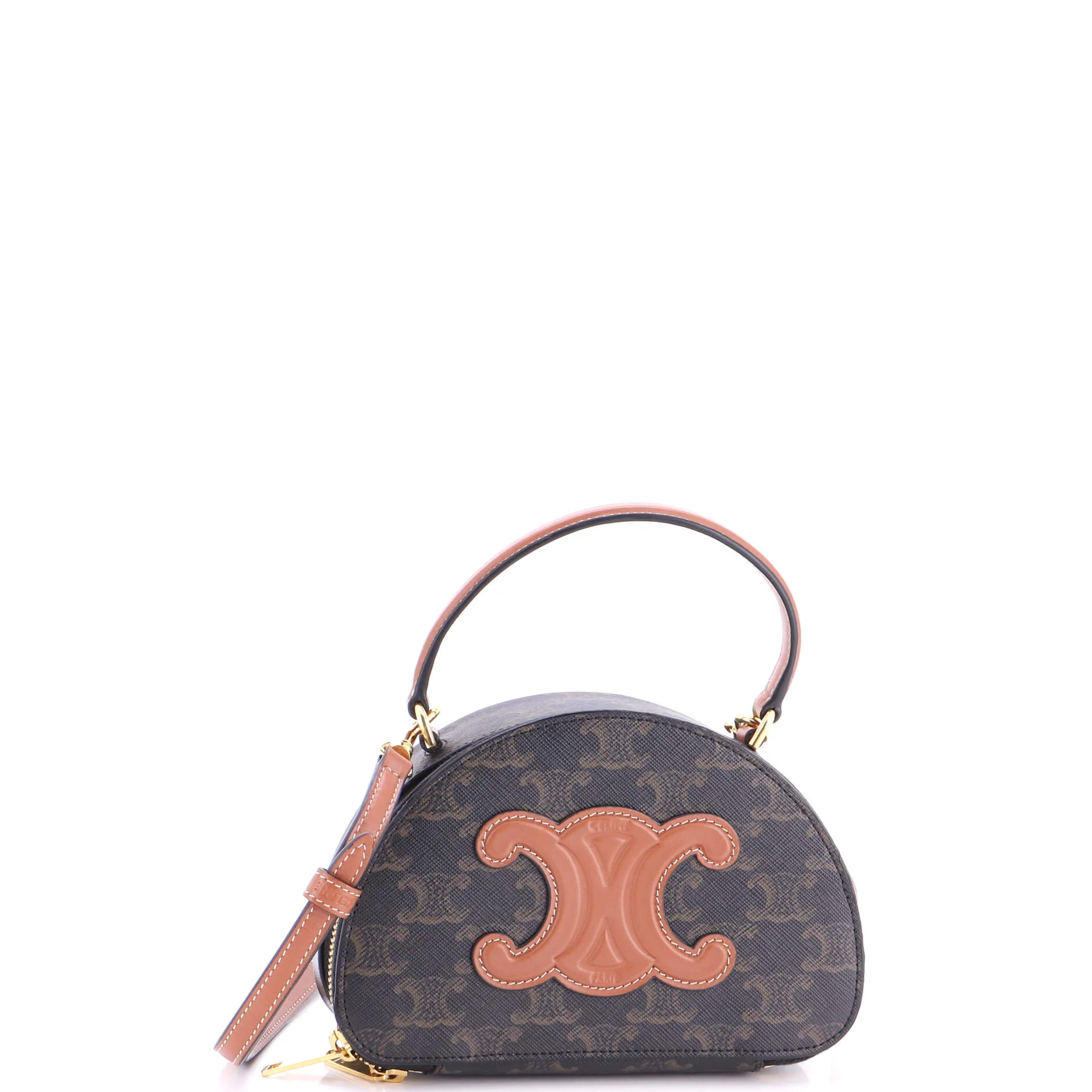 Half Moon Case Triomphe Coated Canvas with Leather