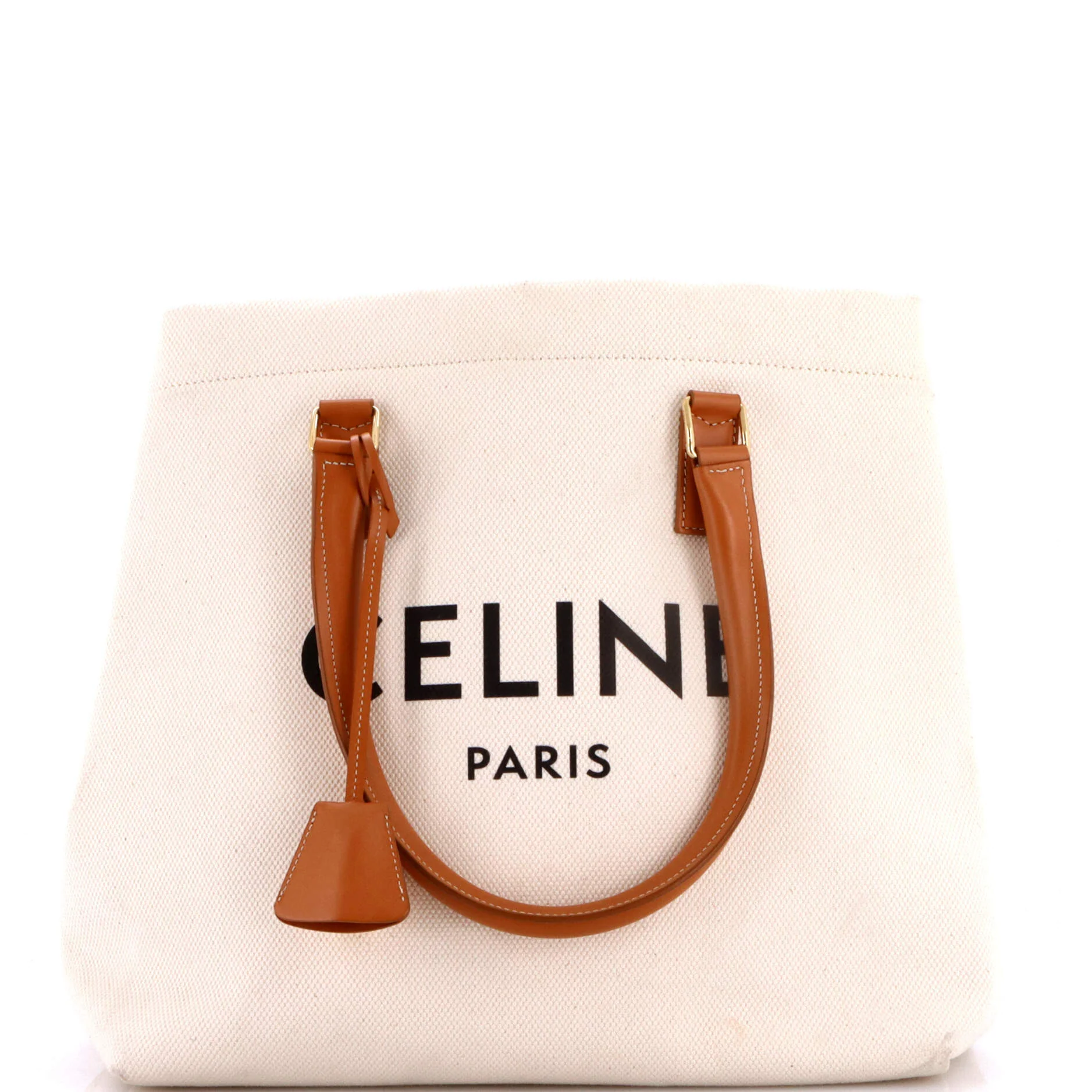 Horizontal Cabas Tote Canvas with Leather Small