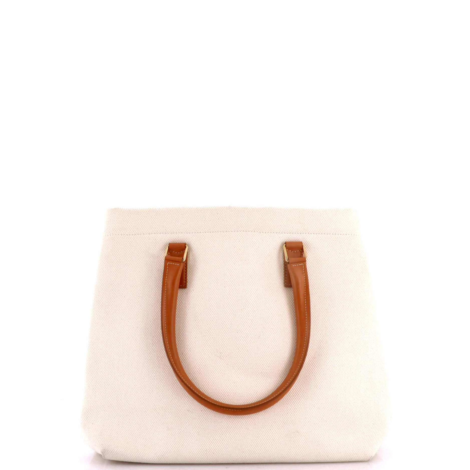 Horizontal Cabas Tote Canvas with Leather Small - Image 3