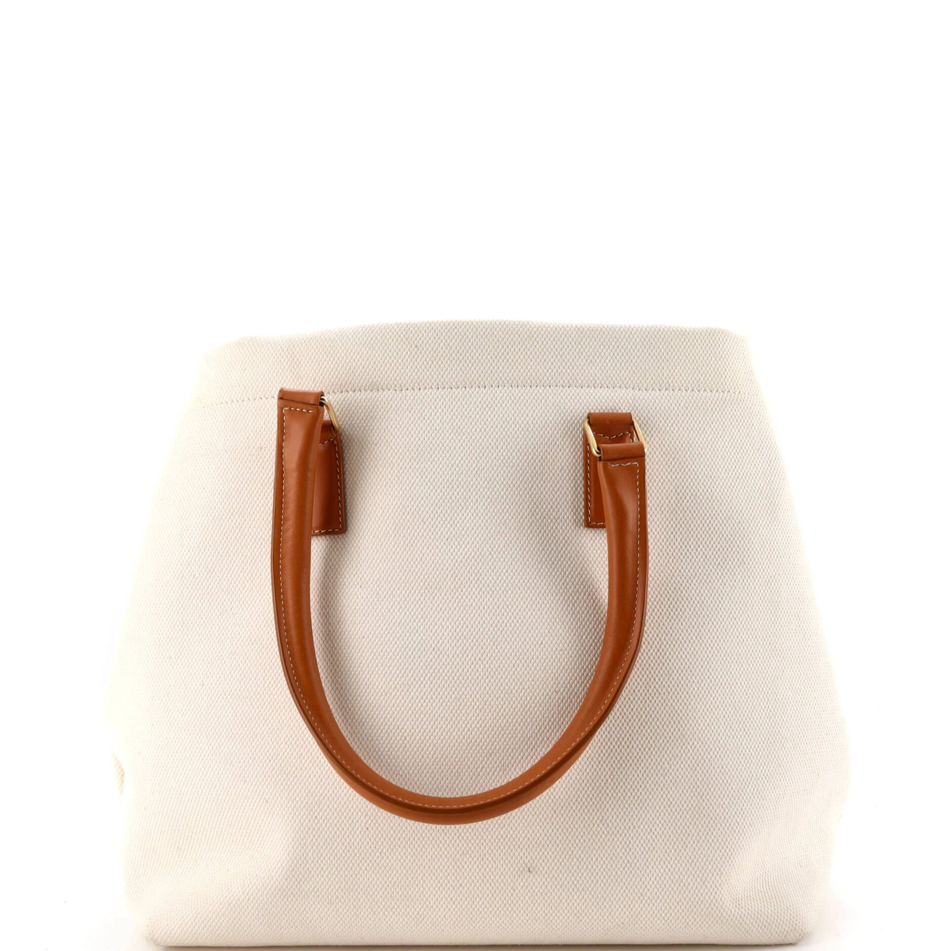Horizontal Cabas Tote Canvas with Leather Small - Image 3