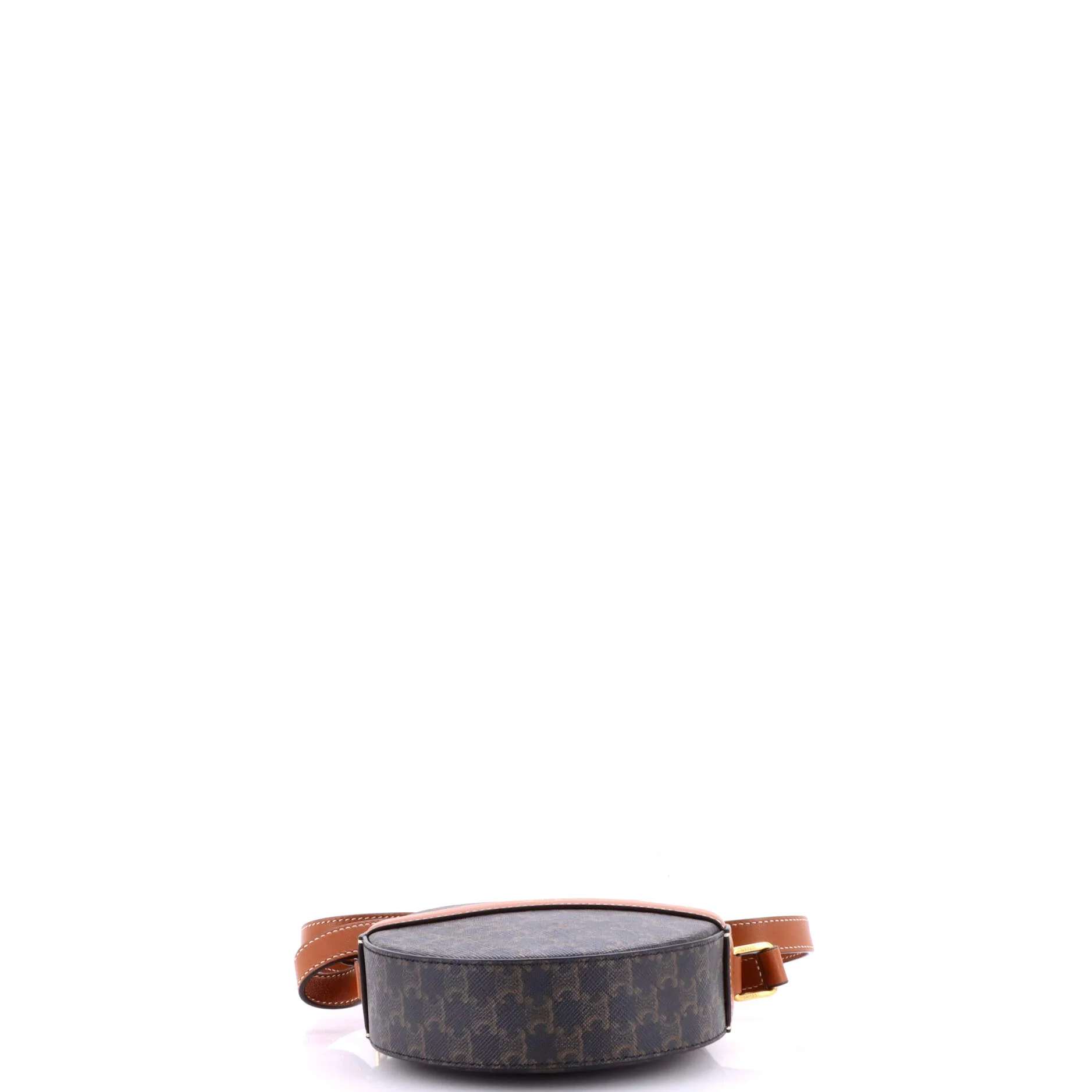 Round Purse on Strap Triomphe Coated Canvas - Image 4