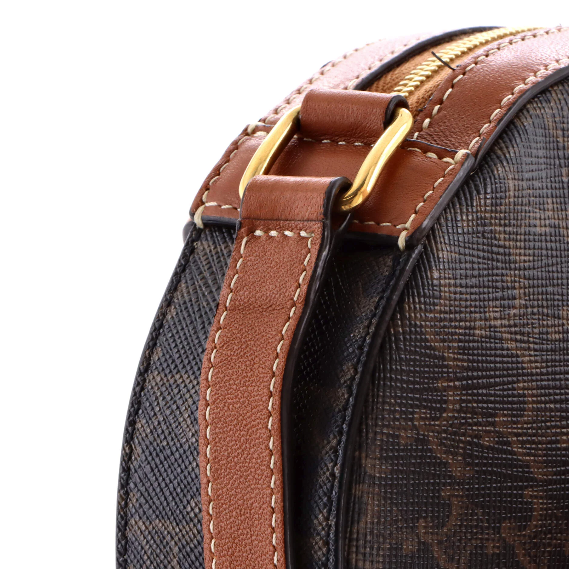 Round Purse on Strap Triomphe Coated Canvas - Image 7