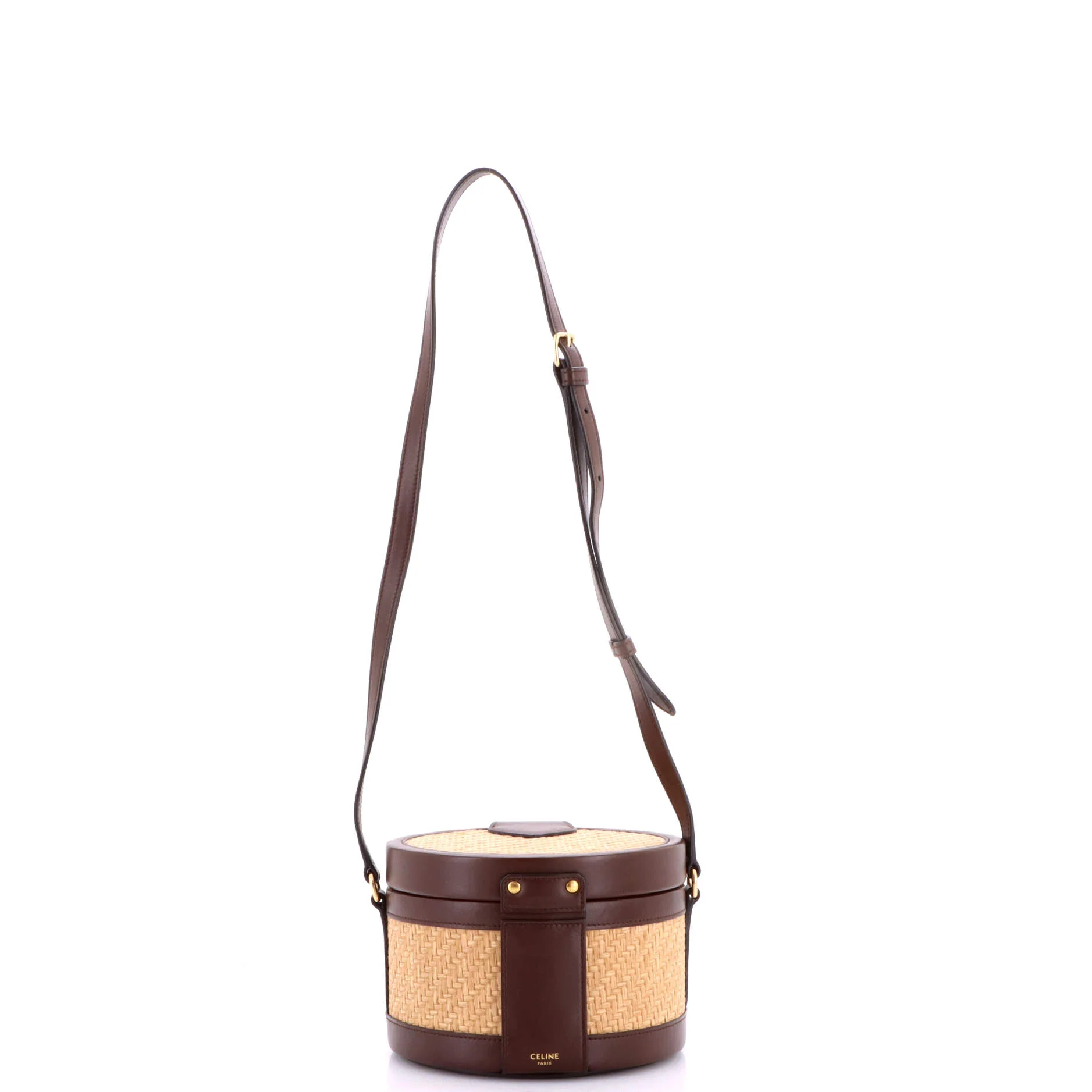 Tambour Bag Triomphe Raffia and Leather Medium - Image 3