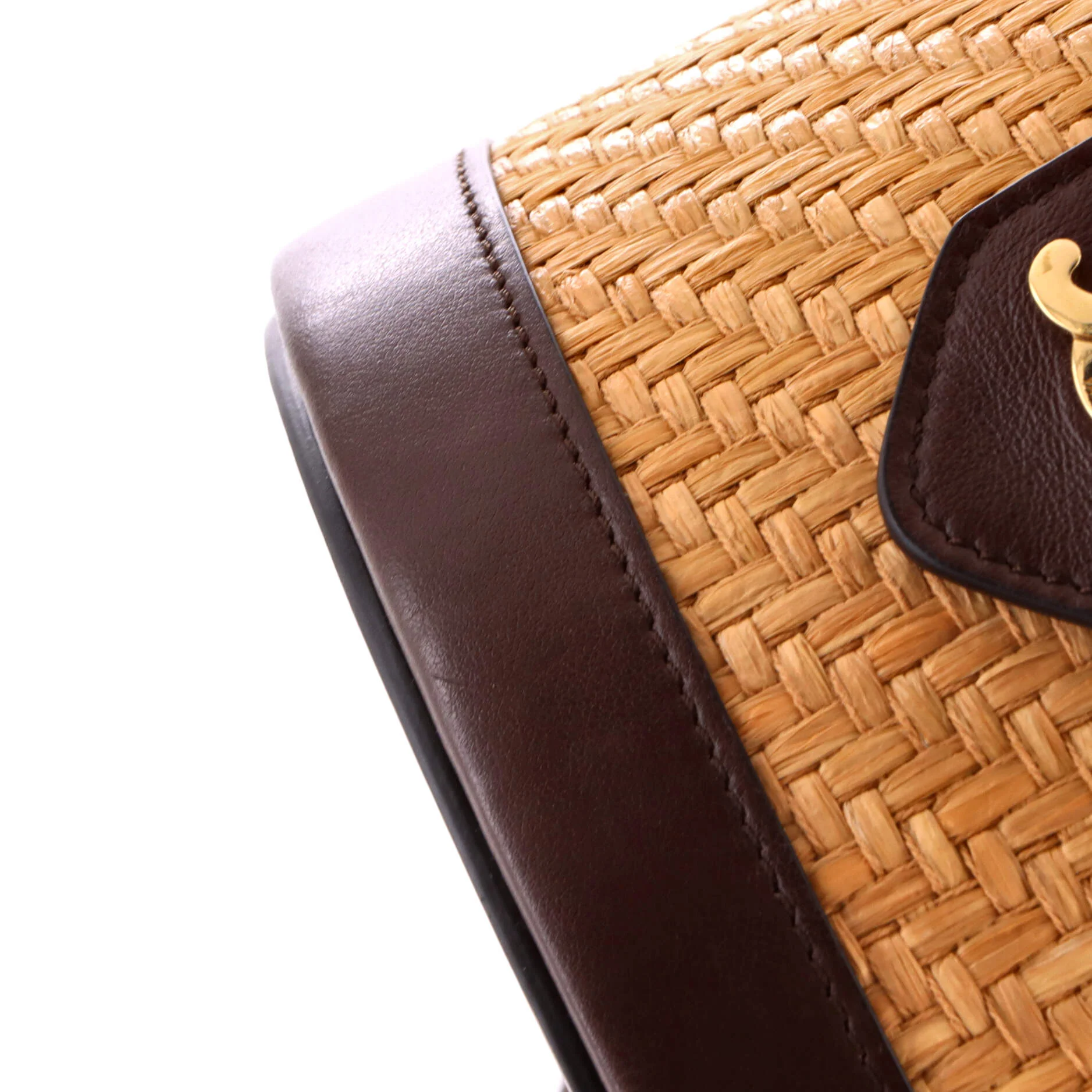 Tambour Bag Triomphe Raffia and Leather Medium - Image 7