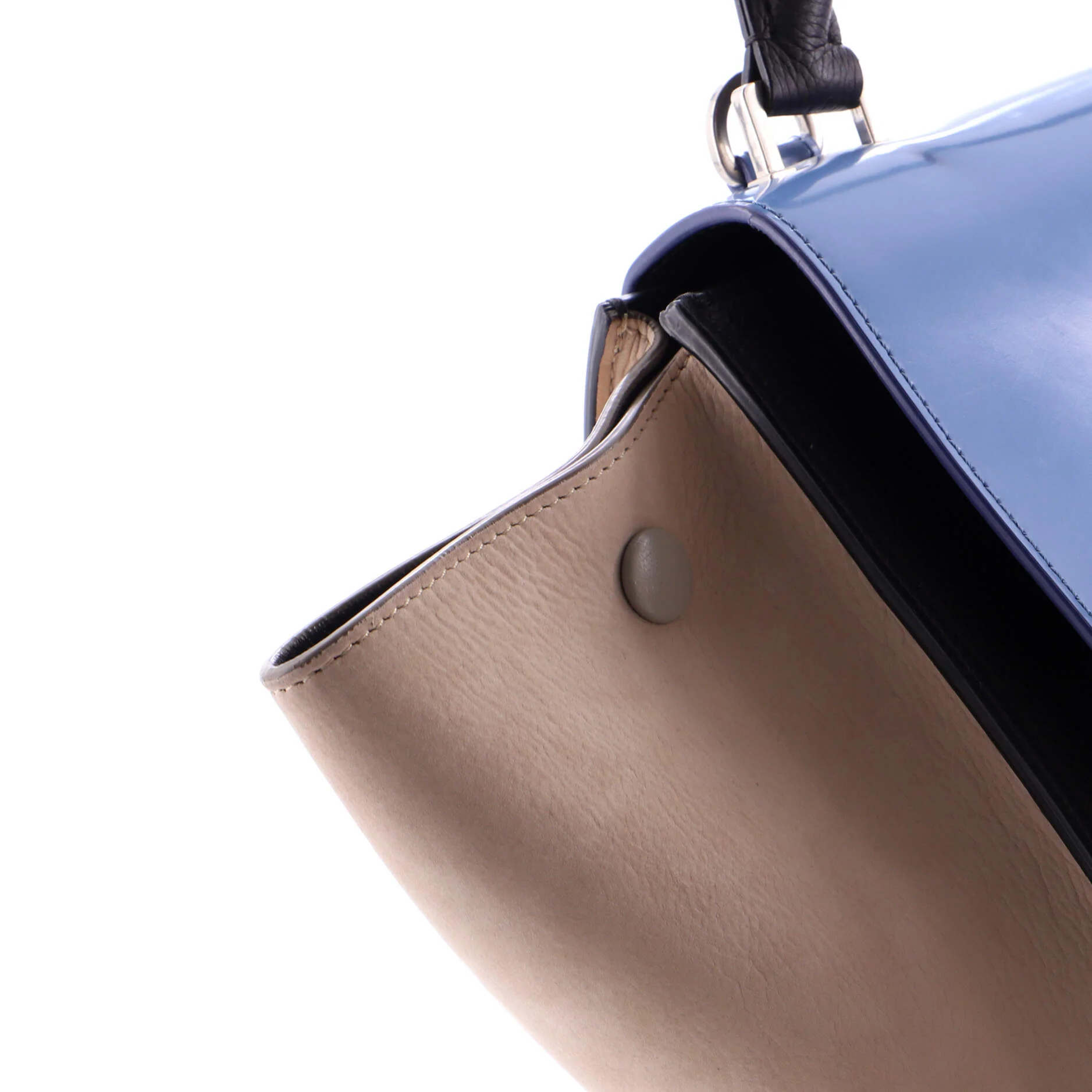 Trapeze Bag Leather with Patent Small - Image 7