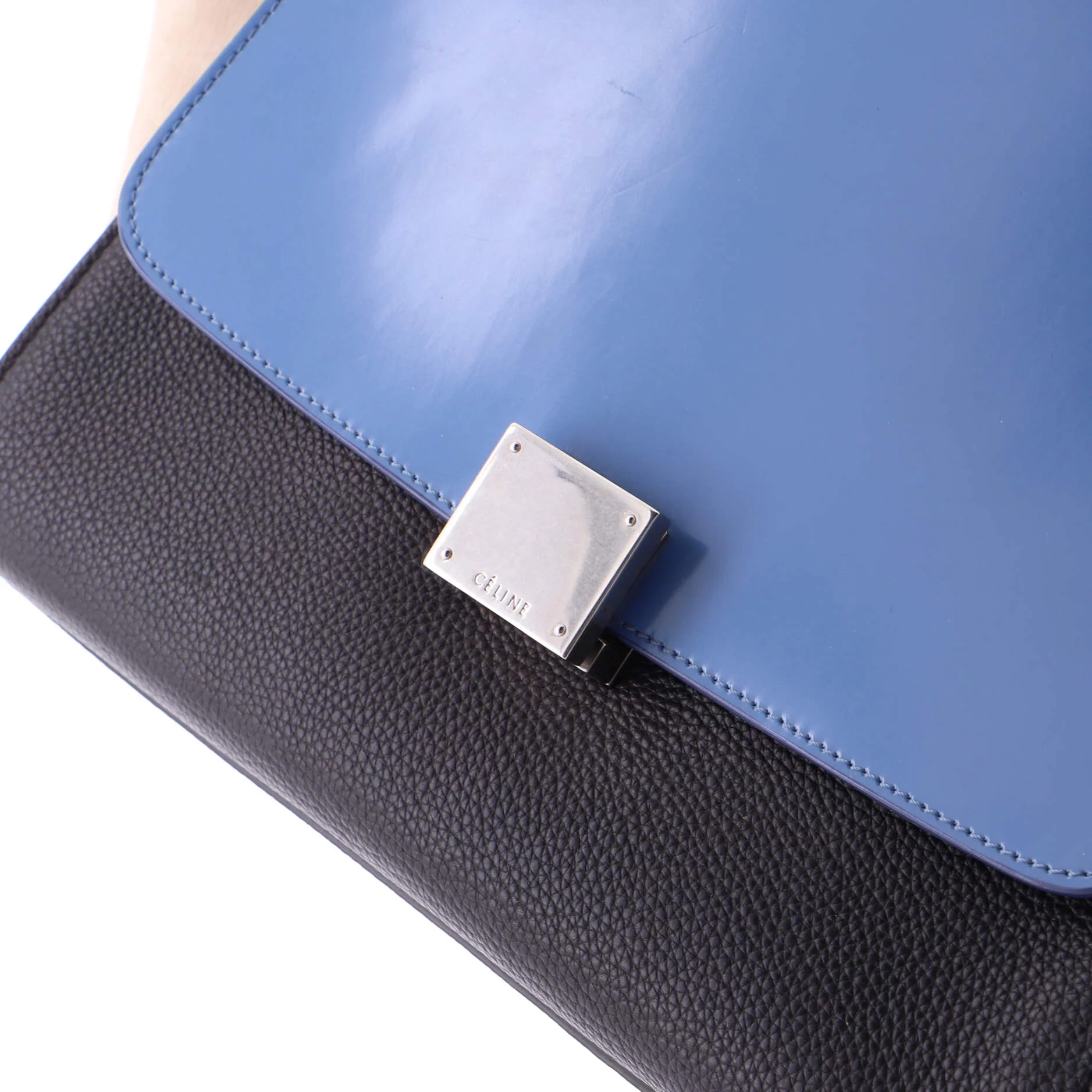 Trapeze Bag Leather with Patent Small - Image 8