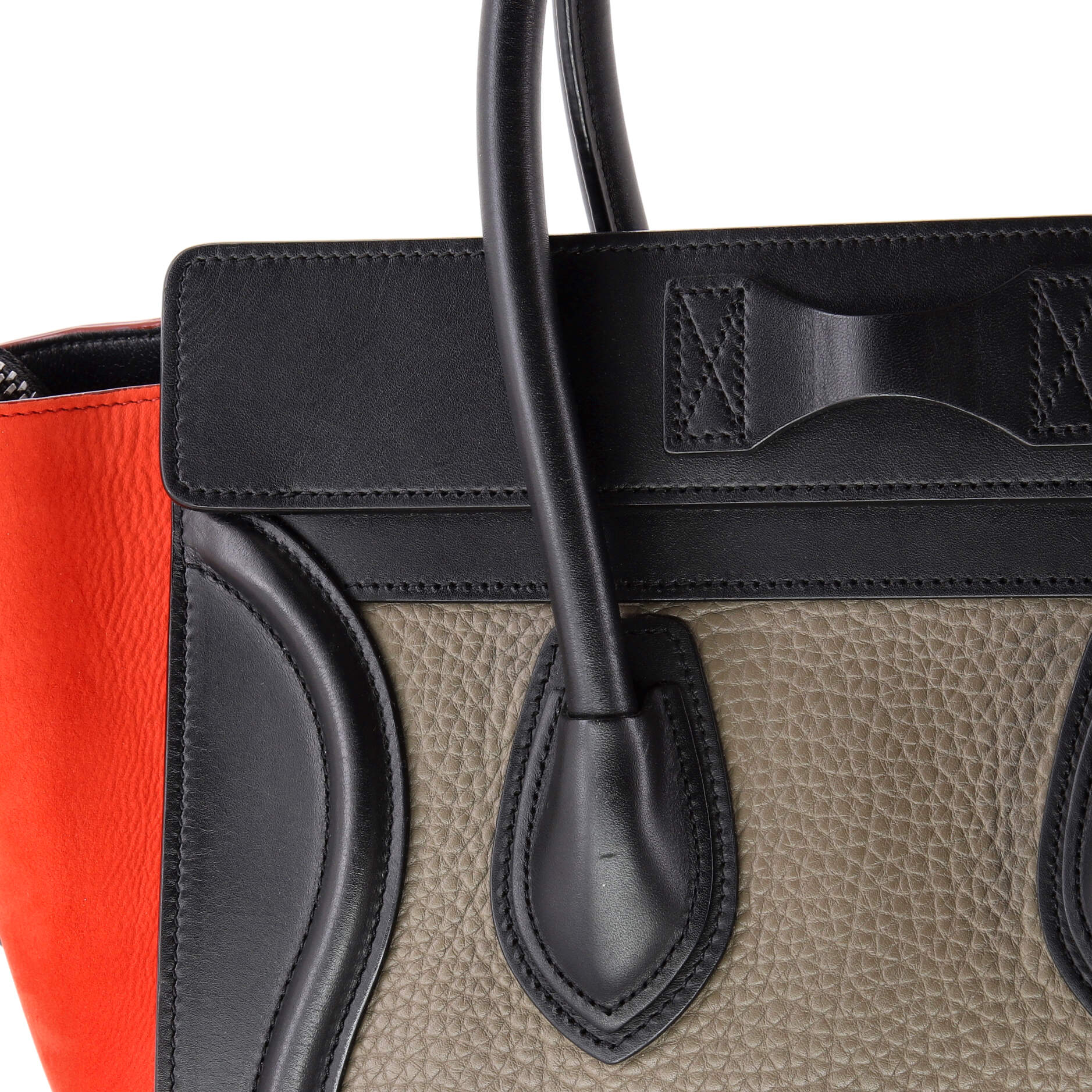 Tricolor Luggage Bag Leather Micro - Image 7