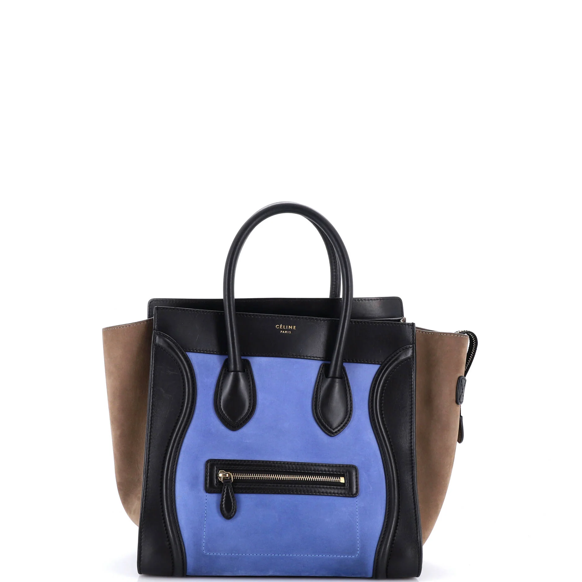 Tricolor Luggage Bag Leather Mini