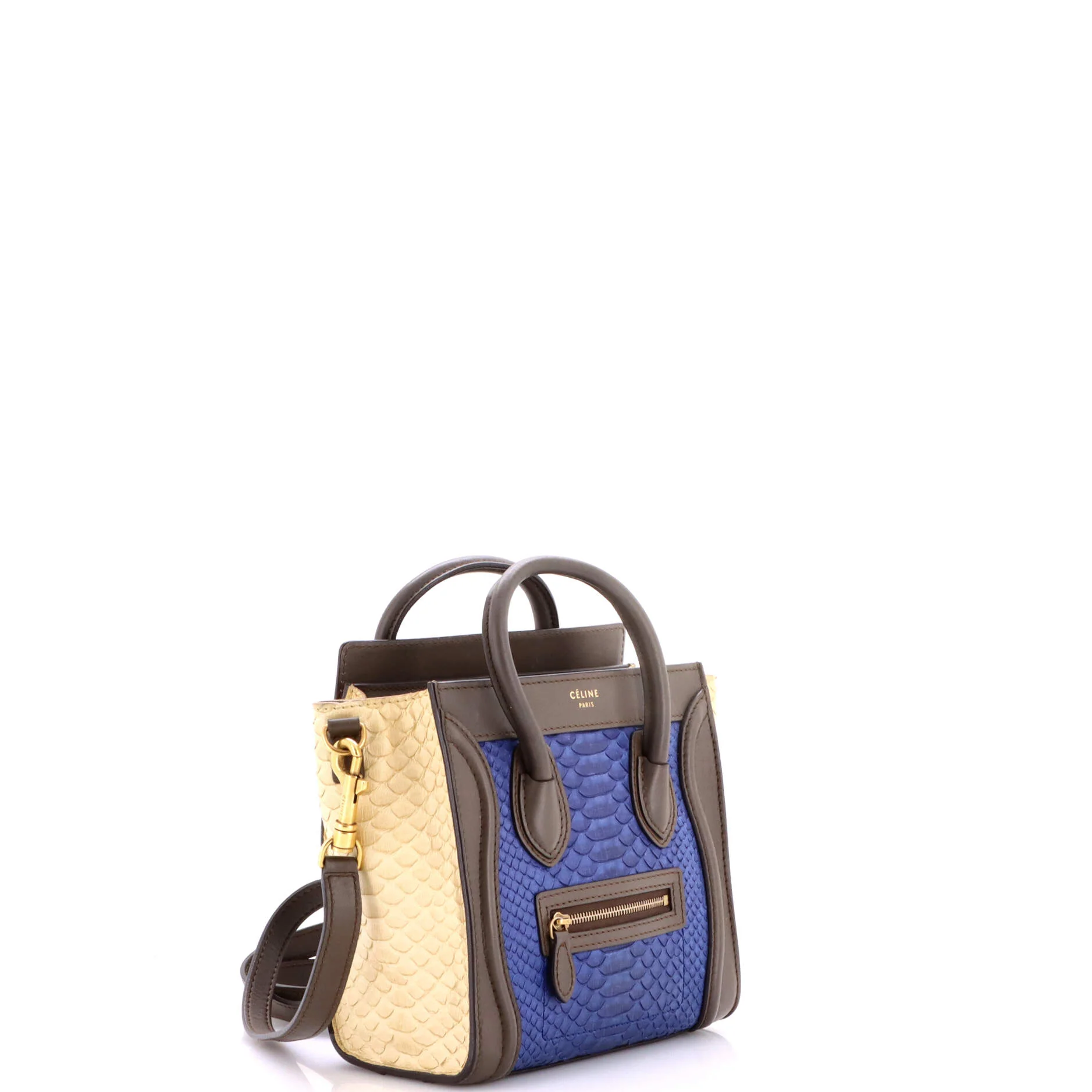 Tricolor Luggage Bag Python and Leather Nano - Image 2