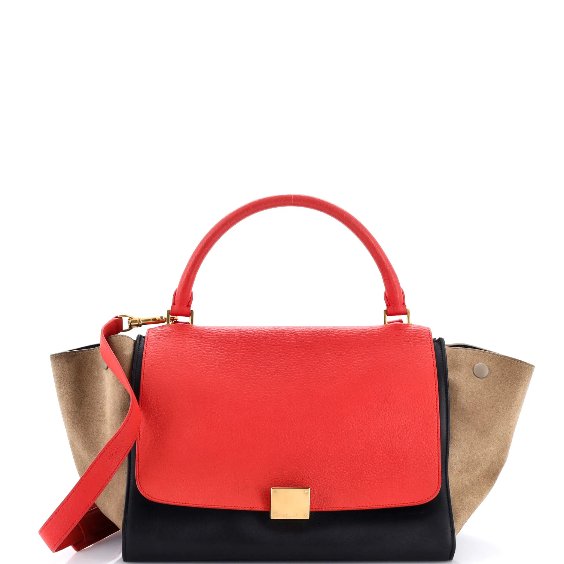 Tricolor Trapeze Bag Leather Large