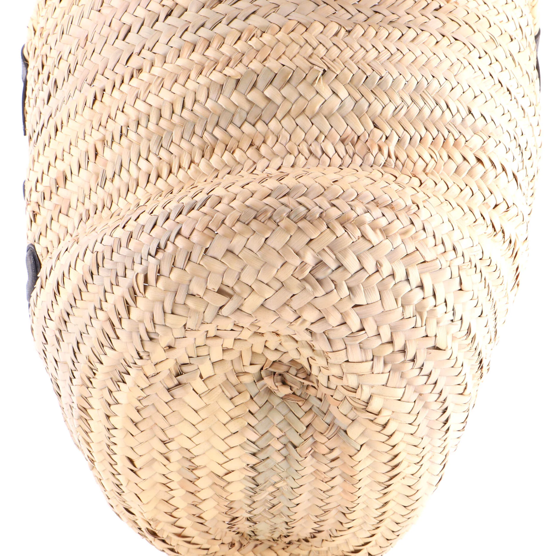 Triomphe Basket Shoulder Bag Raffia with Leather Large - Image 6
